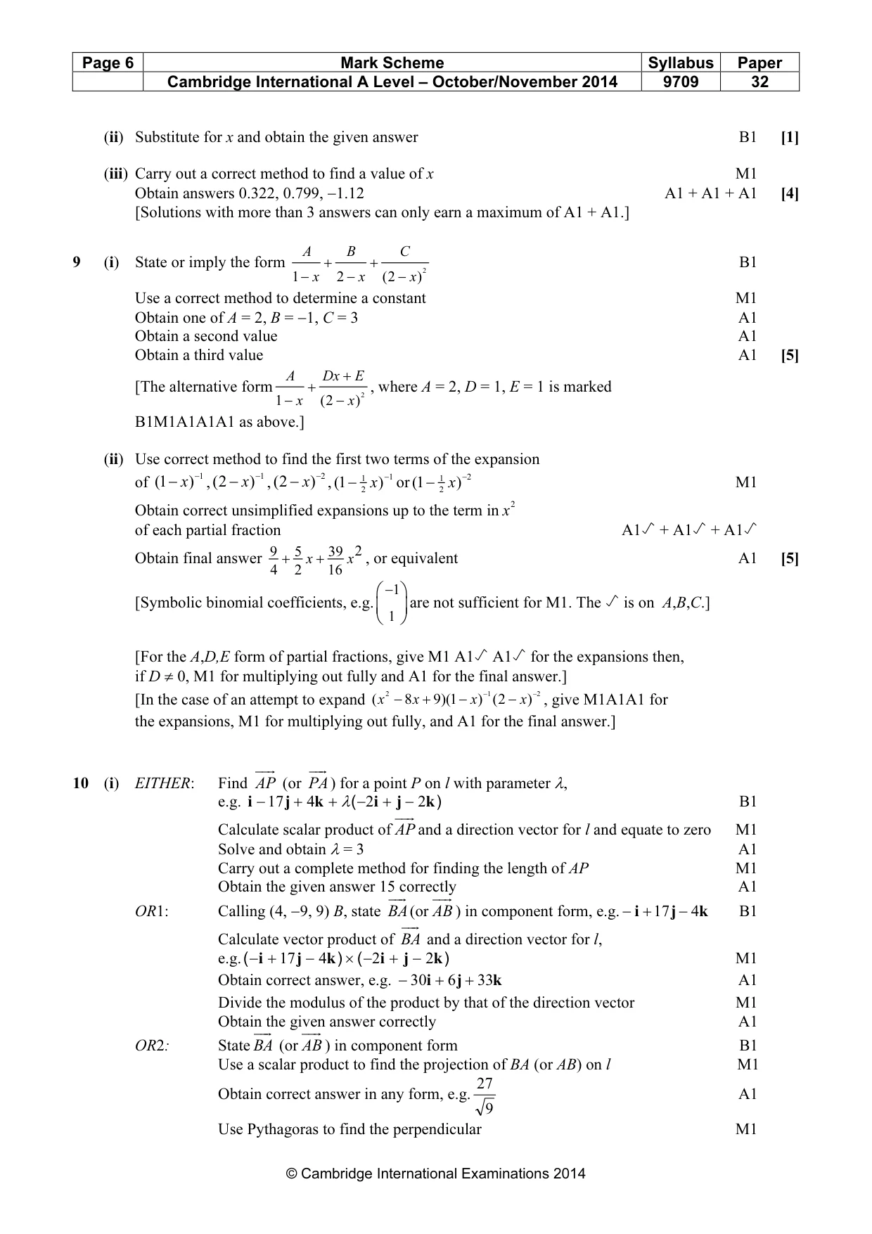 Mark scheme, page 6 of 7