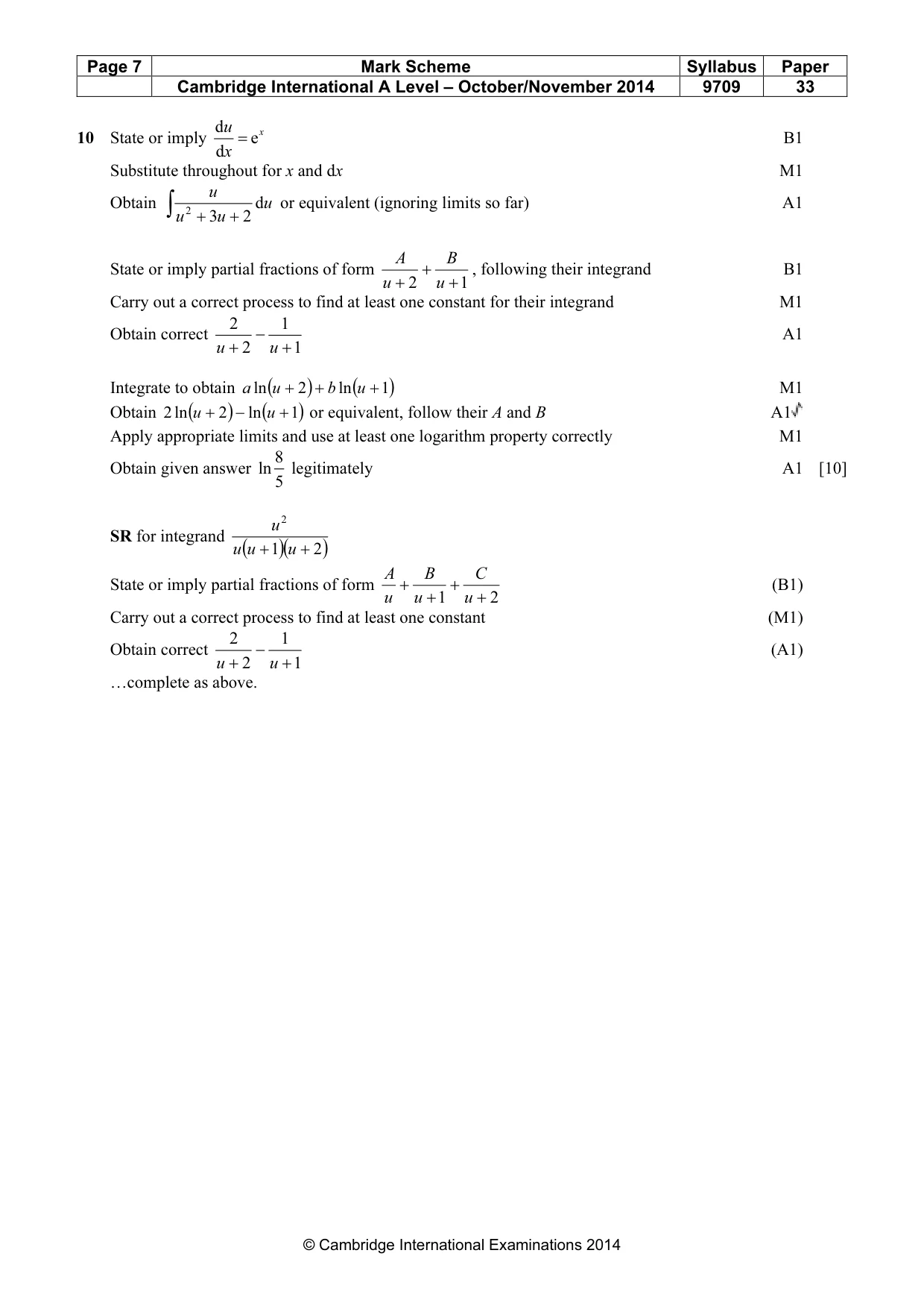 Mark scheme, page 7 of 7