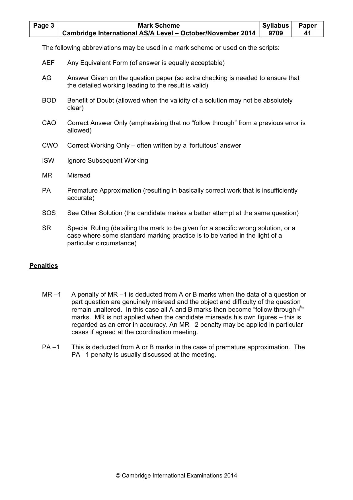 Mark scheme, page 3 of 7