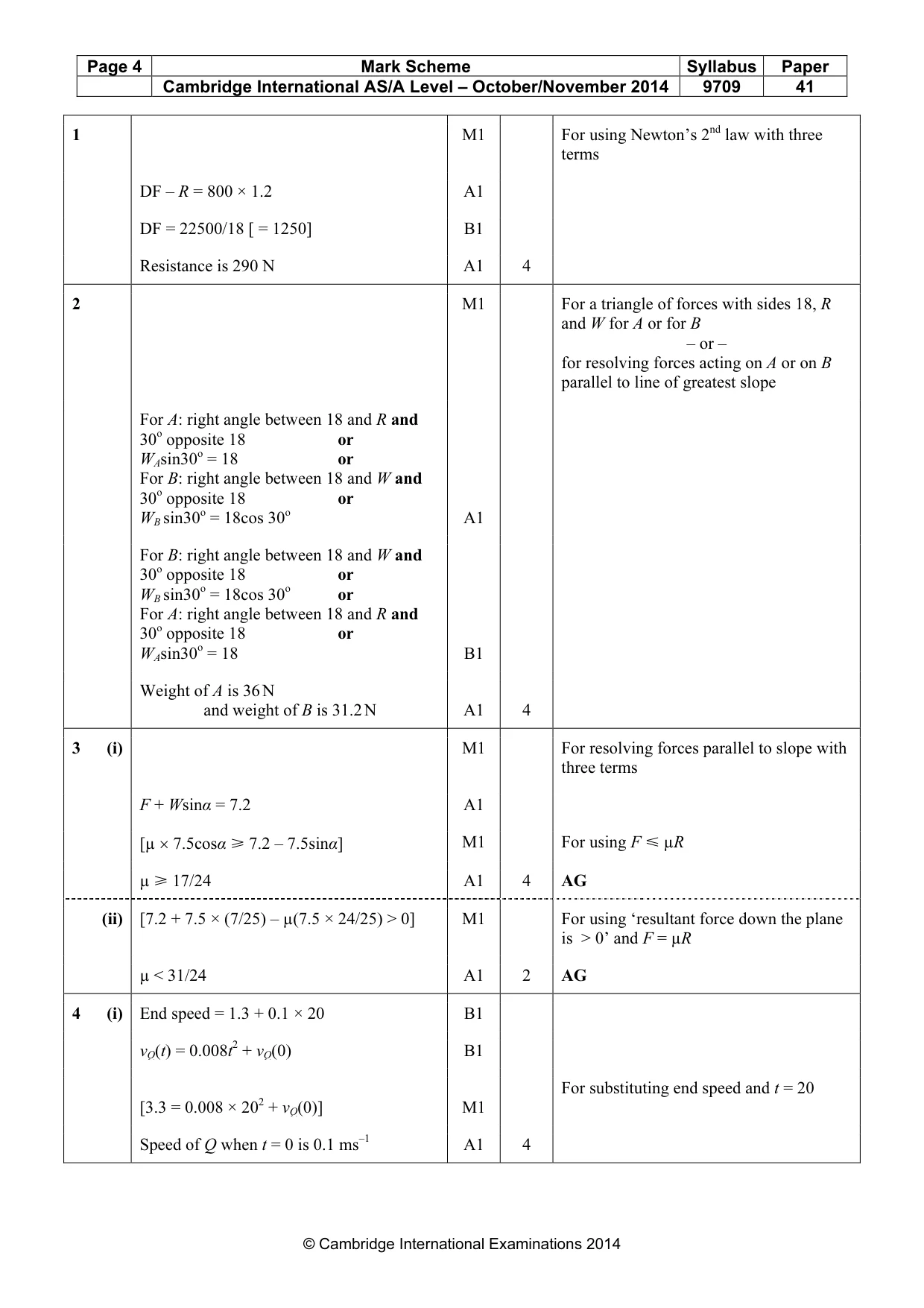 Mark scheme, page 4 of 7