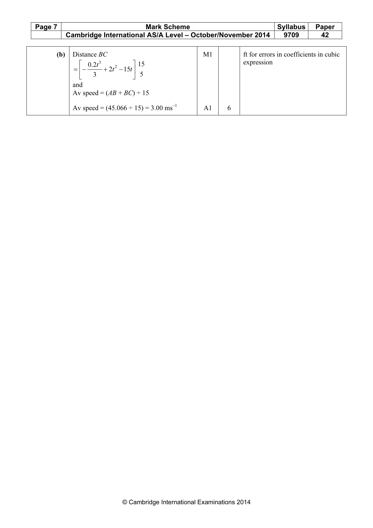 Mark scheme, page 7 of 7