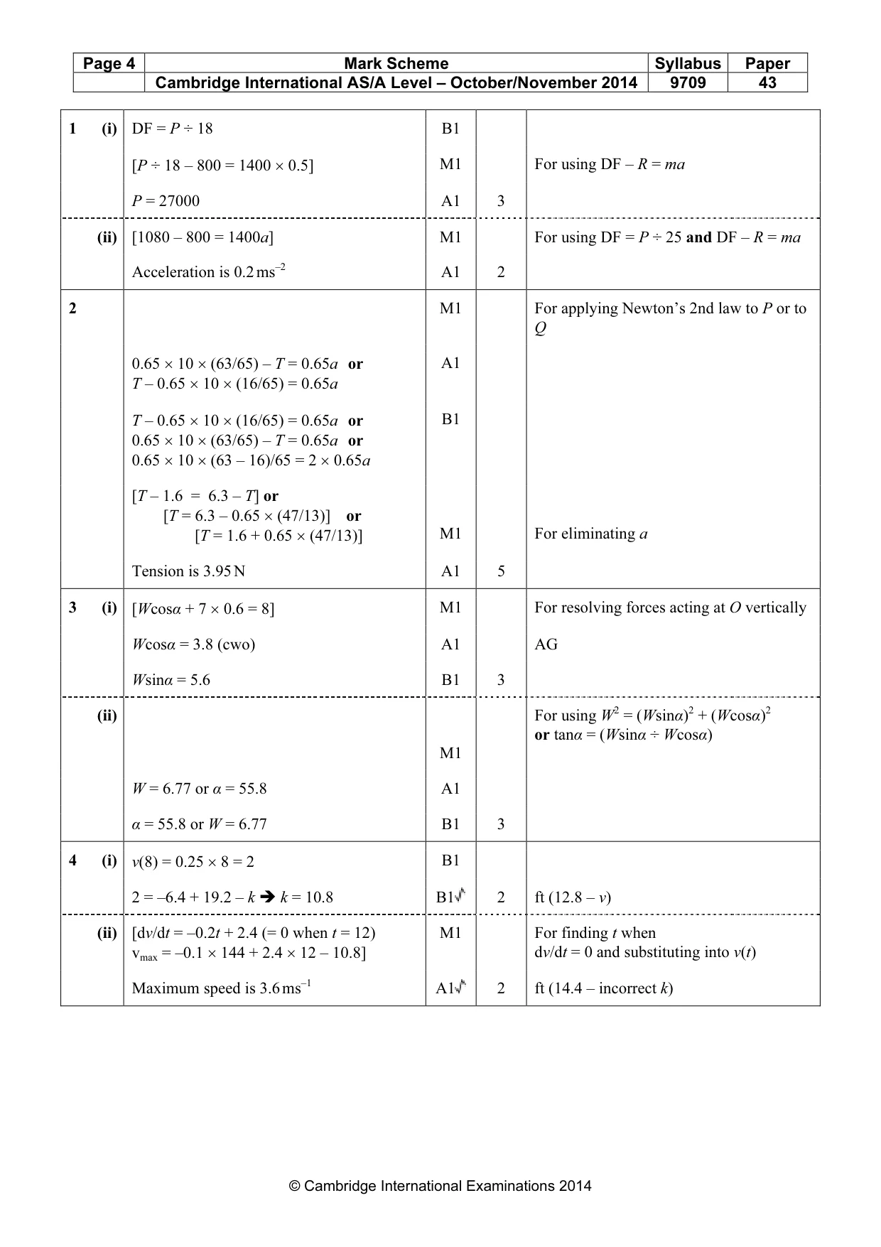 Mark scheme, page 4 of 6