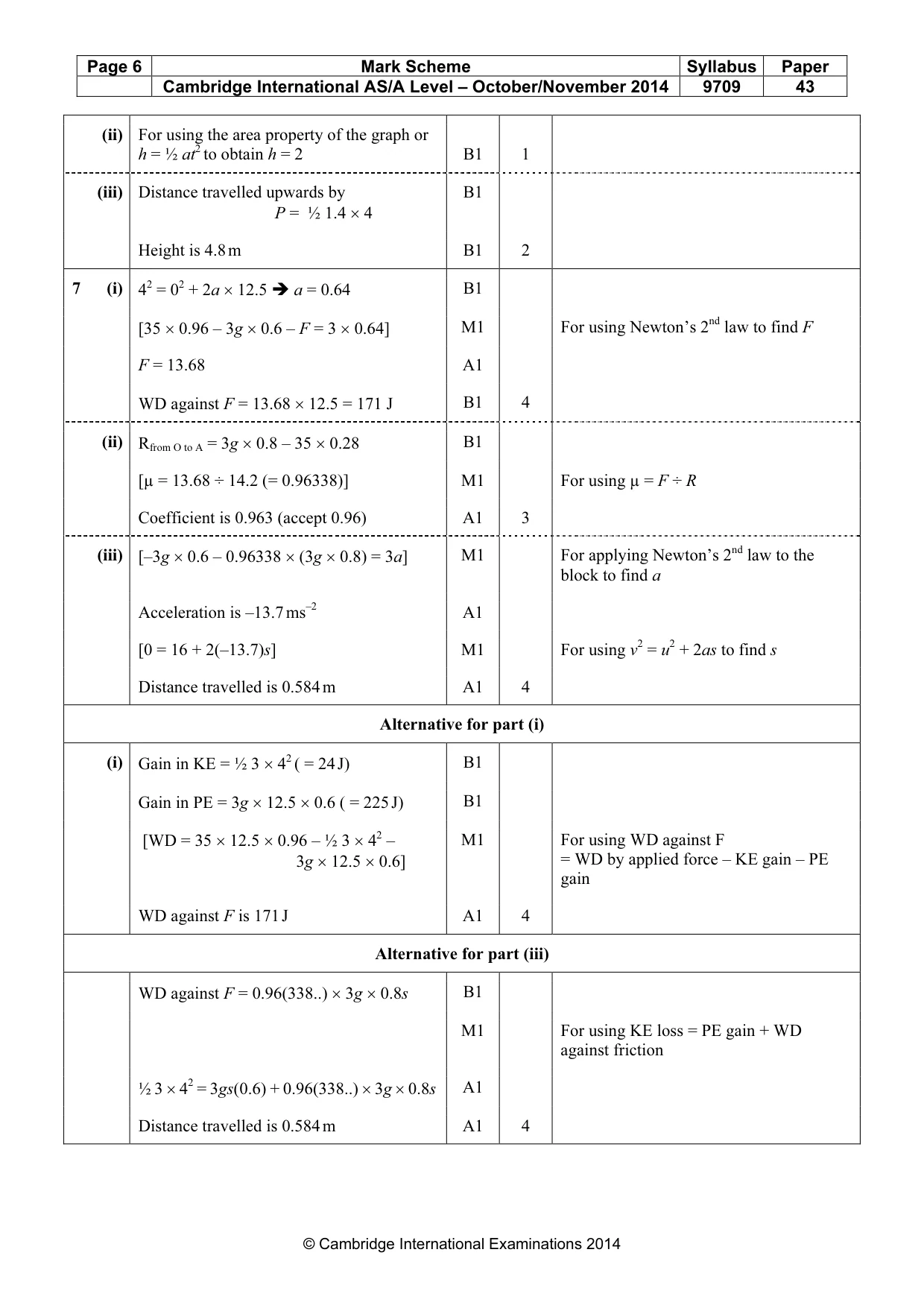 Mark scheme, page 6 of 6