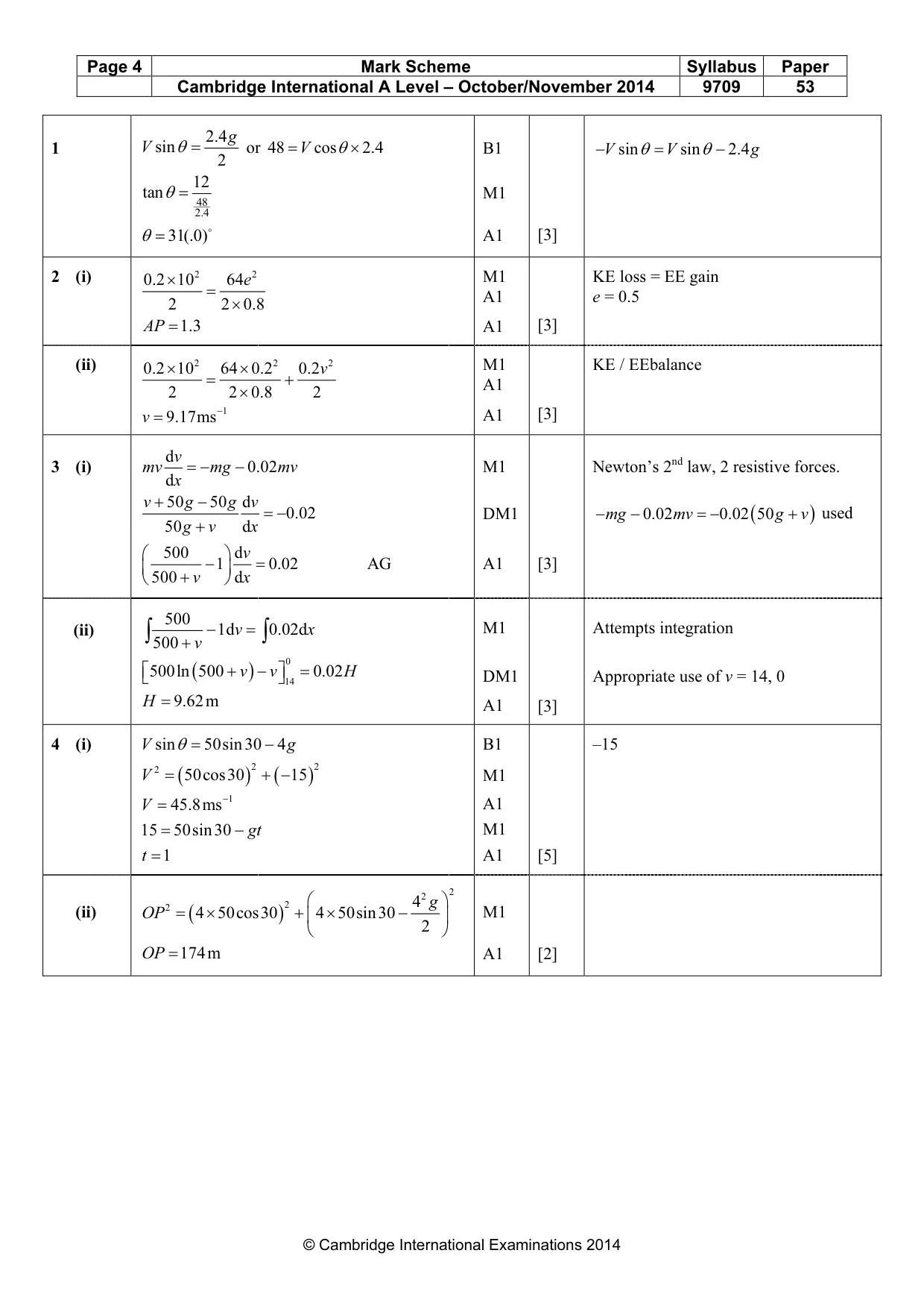 Mark scheme, page 4 of 6