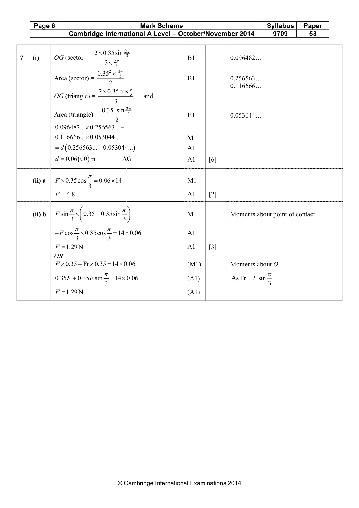 Mark scheme, page 6 of 6