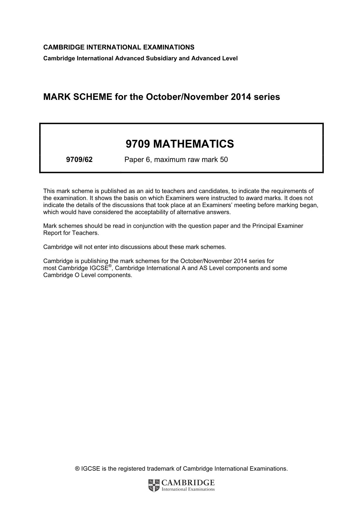 Mark scheme, page 1 of 6