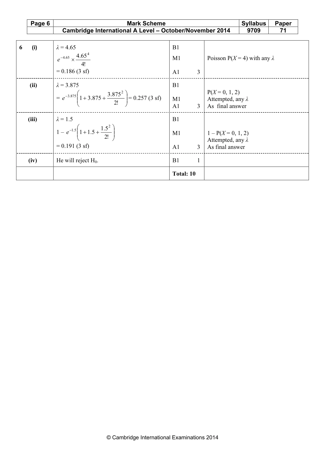 Mark scheme, page 6 of 6