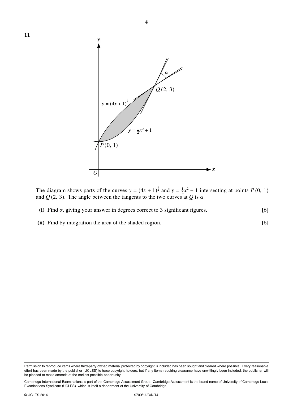 Cambridge A Level Mathematics 9709 2014 Oct/Nov Paper 1 · Variant 1 question paper, page 4 of 4