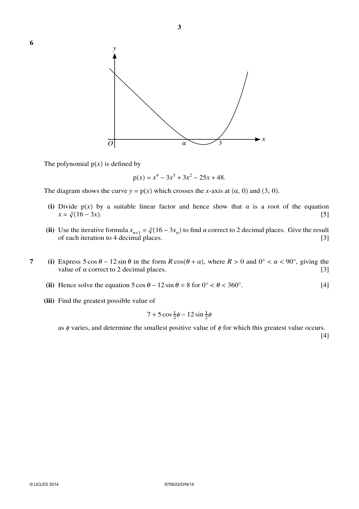 Cambridge A Level Mathematics 9709 2014 Oct/Nov Paper 2 · Variant 2 question paper, page 3 of 4