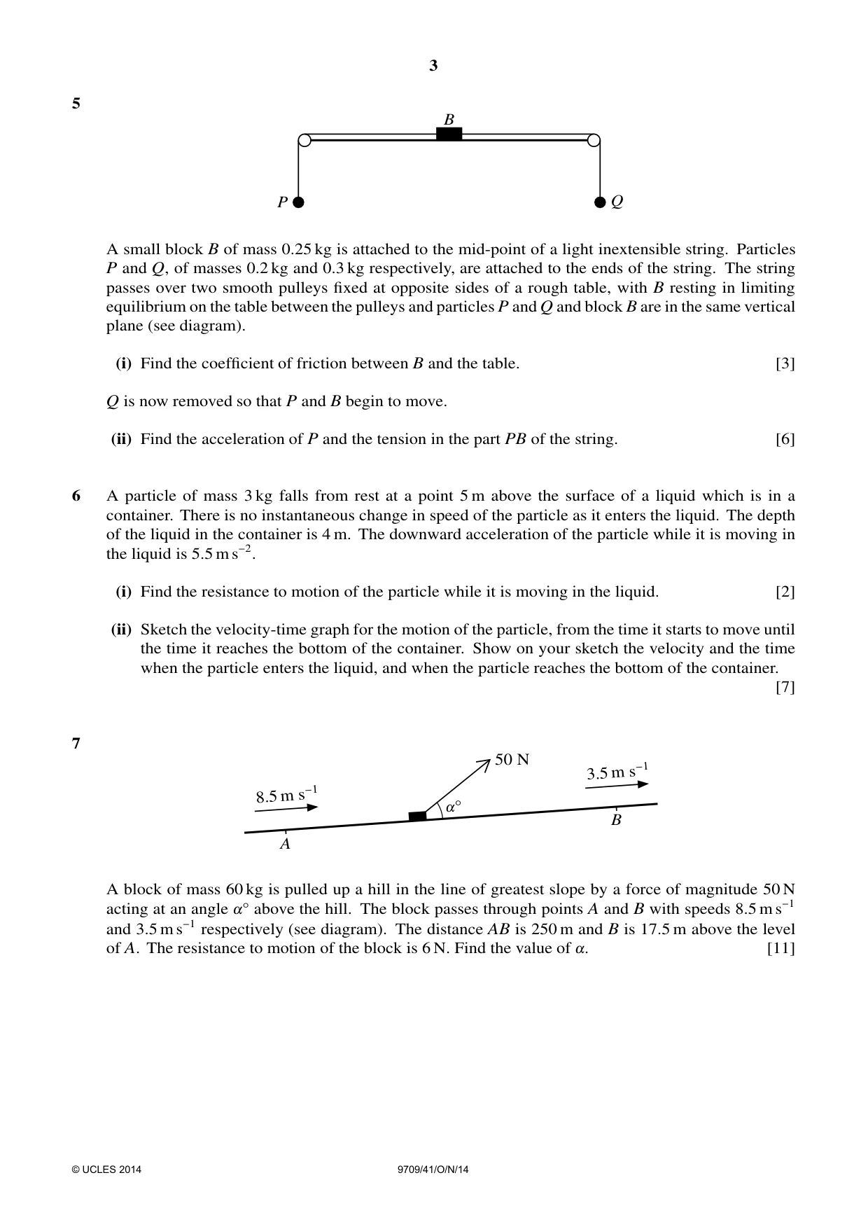 Cambridge A Level Mathematics 9709 2014 Oct/Nov Paper 4 · Variant 1 question paper, page 3 of 4