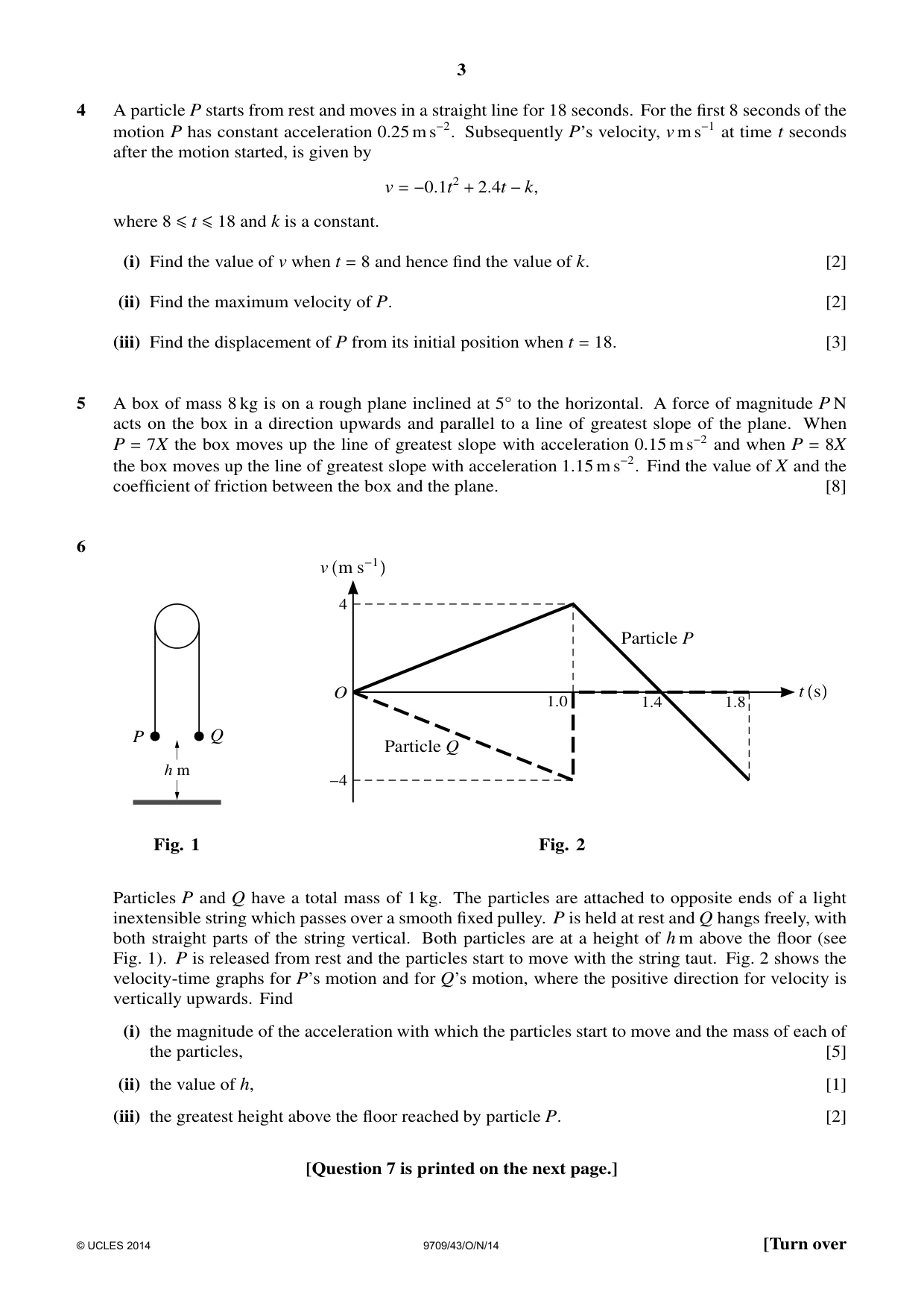 Cambridge A Level Mathematics 9709 2014 Oct/Nov Paper 4 · Variant 3 question paper, page 3 of 4