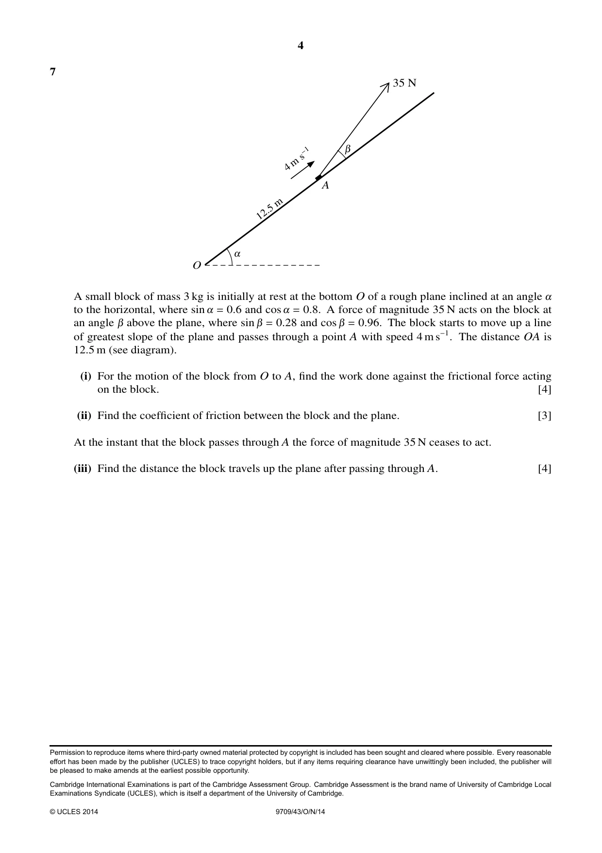 Cambridge A Level Mathematics 9709 2014 Oct/Nov Paper 4 · Variant 3 question paper, page 4 of 4