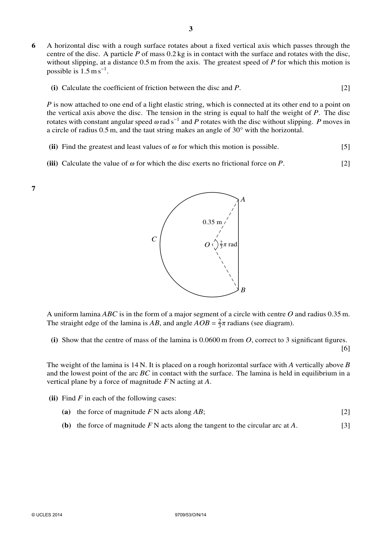 Cambridge A Level Mathematics 9709 2014 Oct/Nov Paper 5 · Variant 3 question paper, page 3 of 4