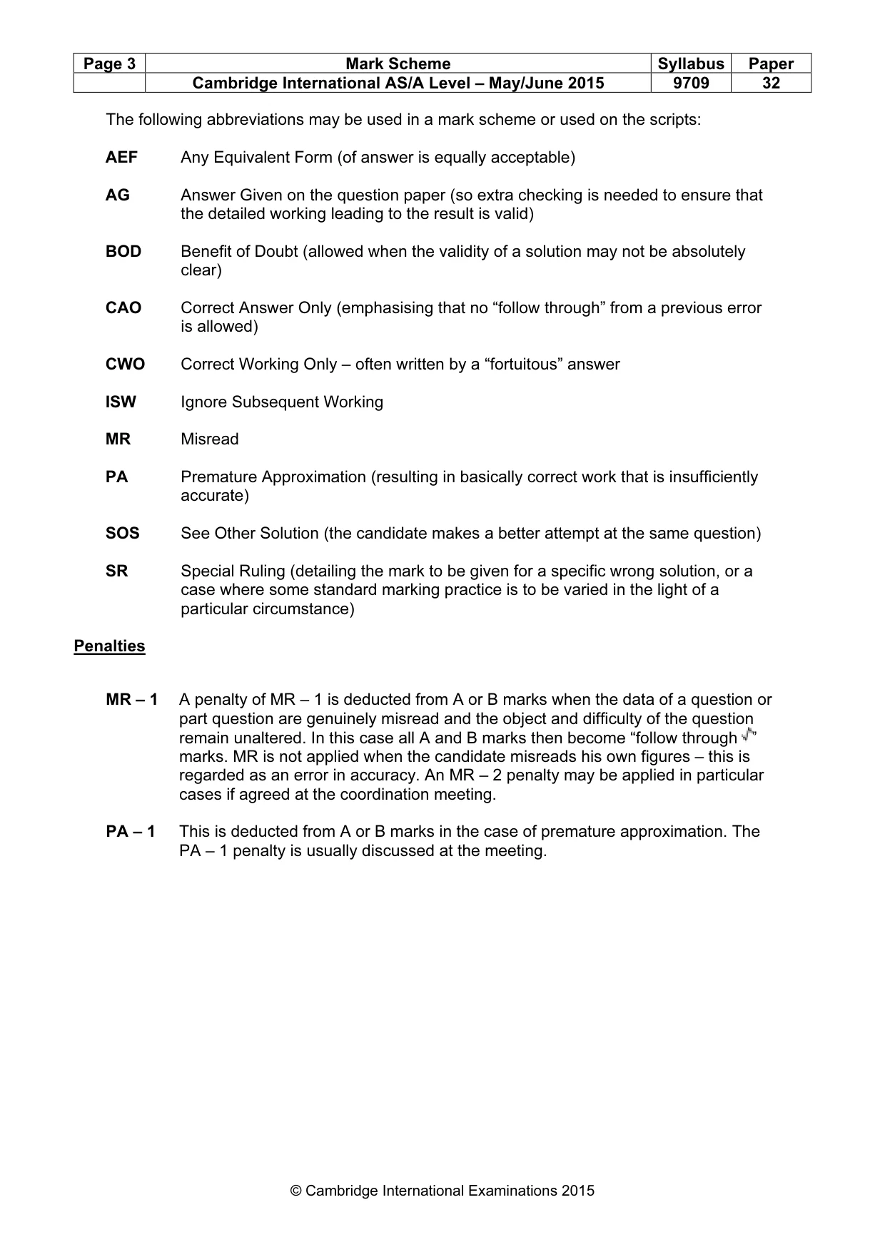 Mark scheme, page 3 of 7