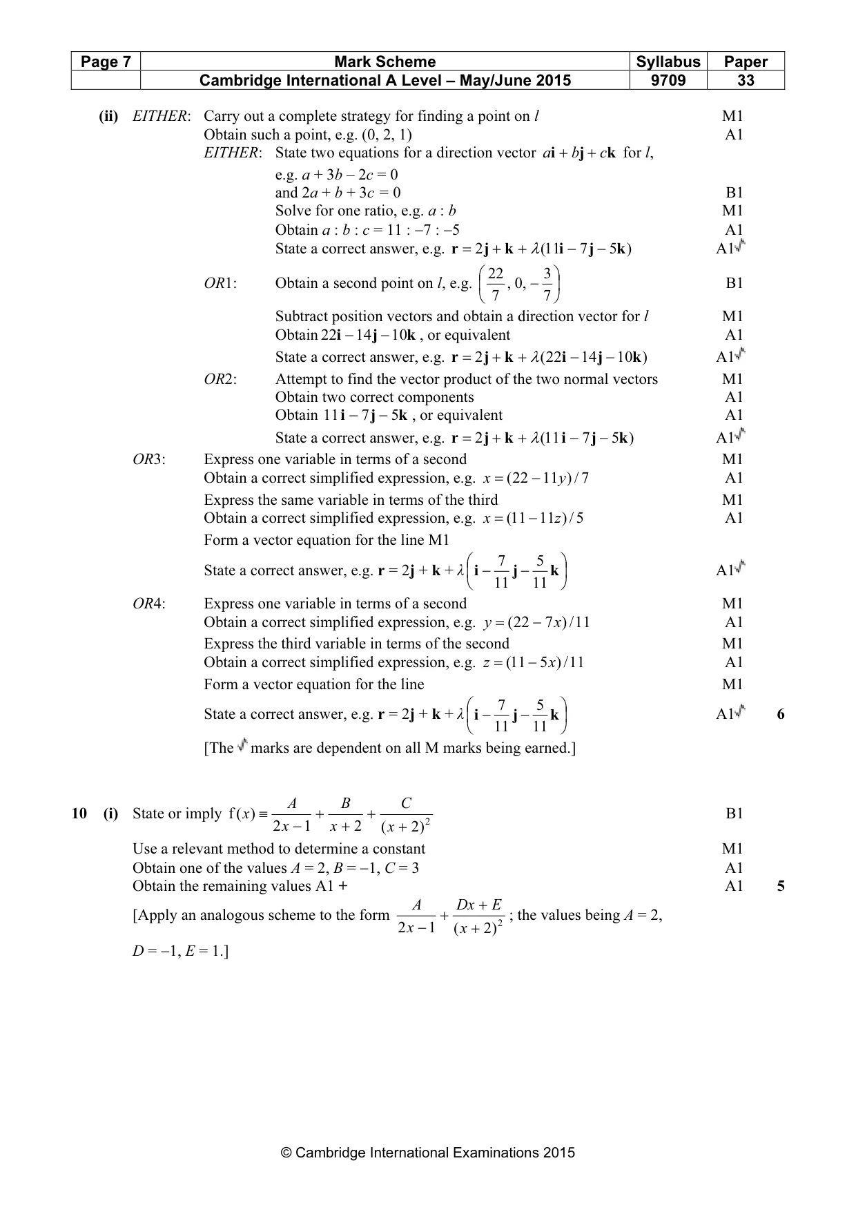 Mark scheme, page 7 of 8