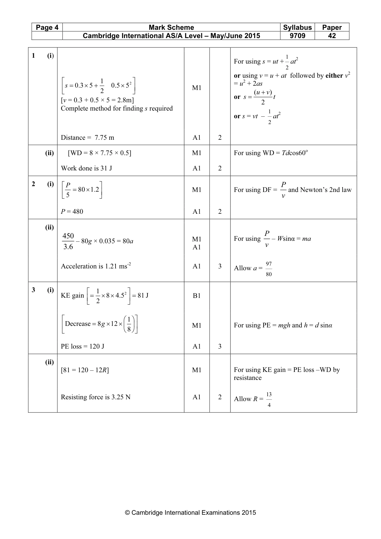 Mark scheme, page 4 of 8