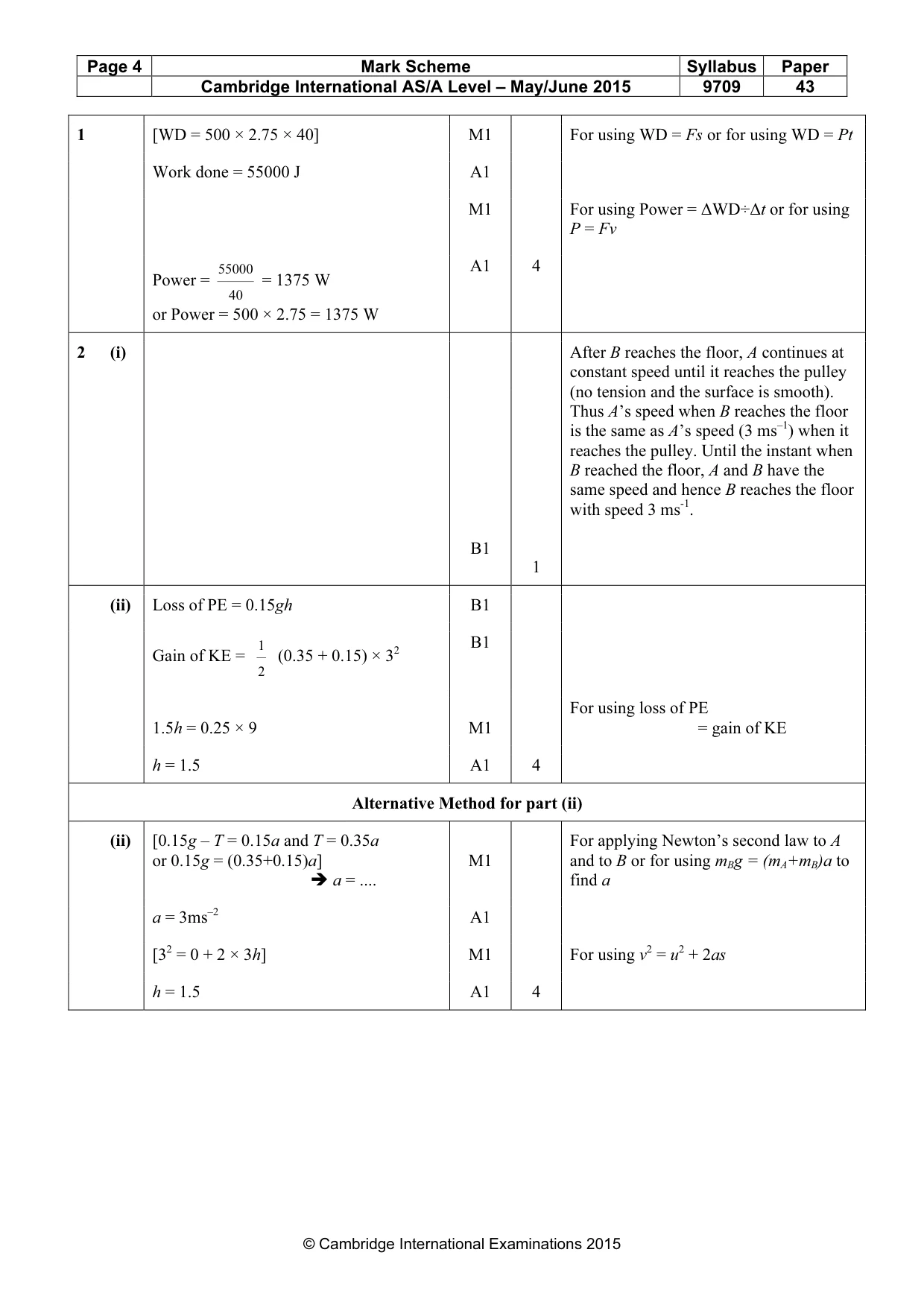 Mark scheme, page 4 of 8
