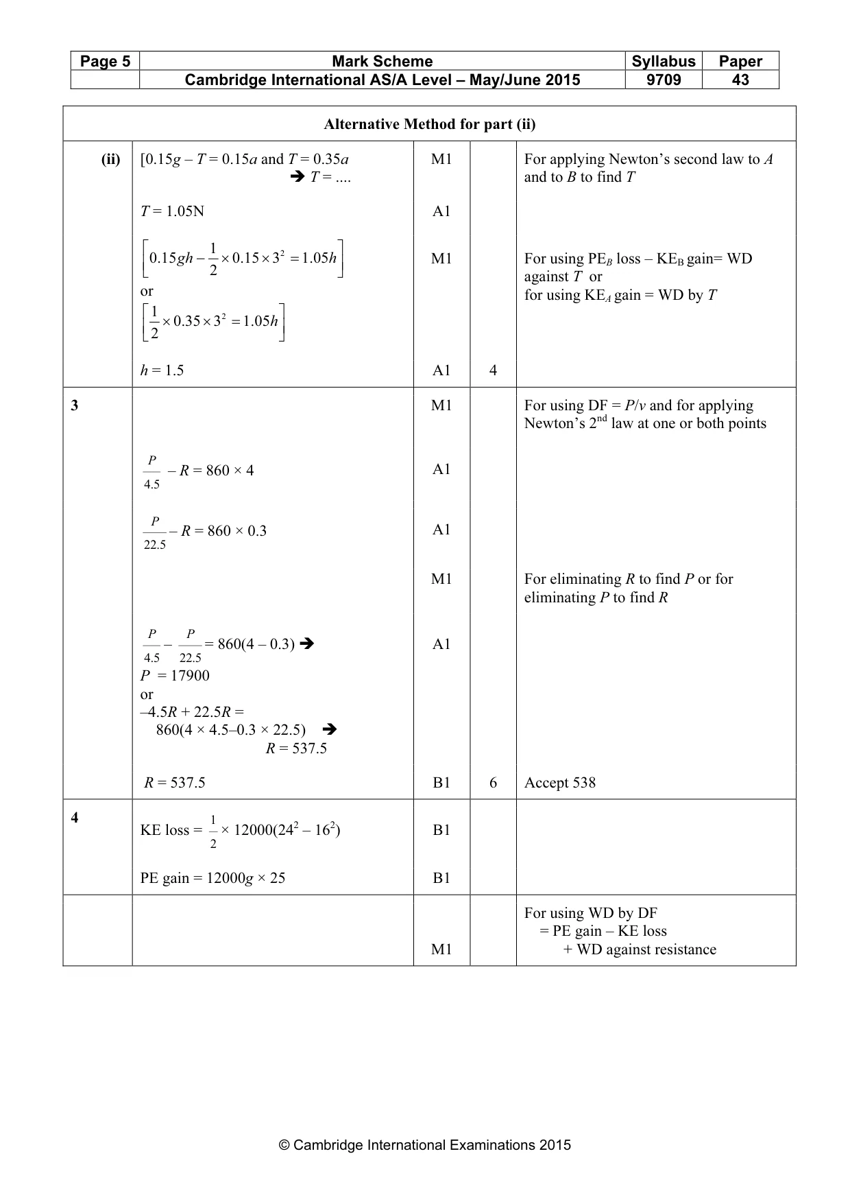Mark scheme, page 5 of 8