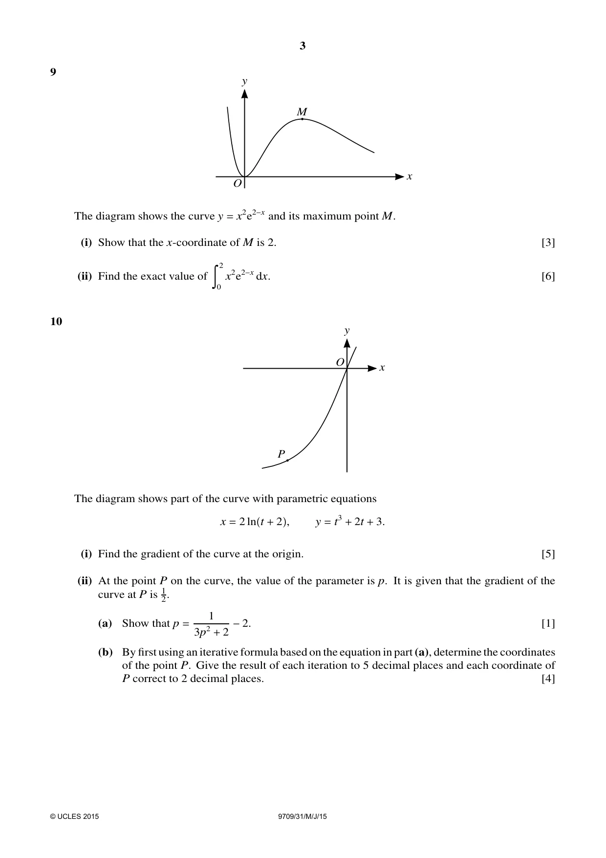 Cambridge A Level Mathematics 9709 2015 May/June Paper 3 · Variant 1 question paper, page 3 of 4