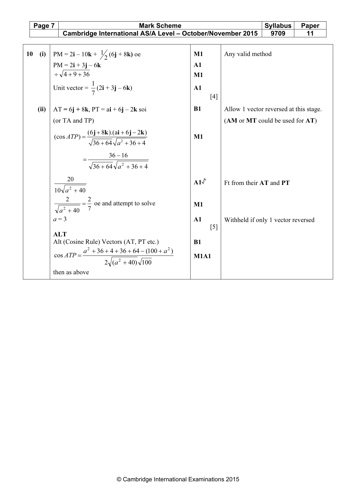 Mark scheme, page 7 of 8
