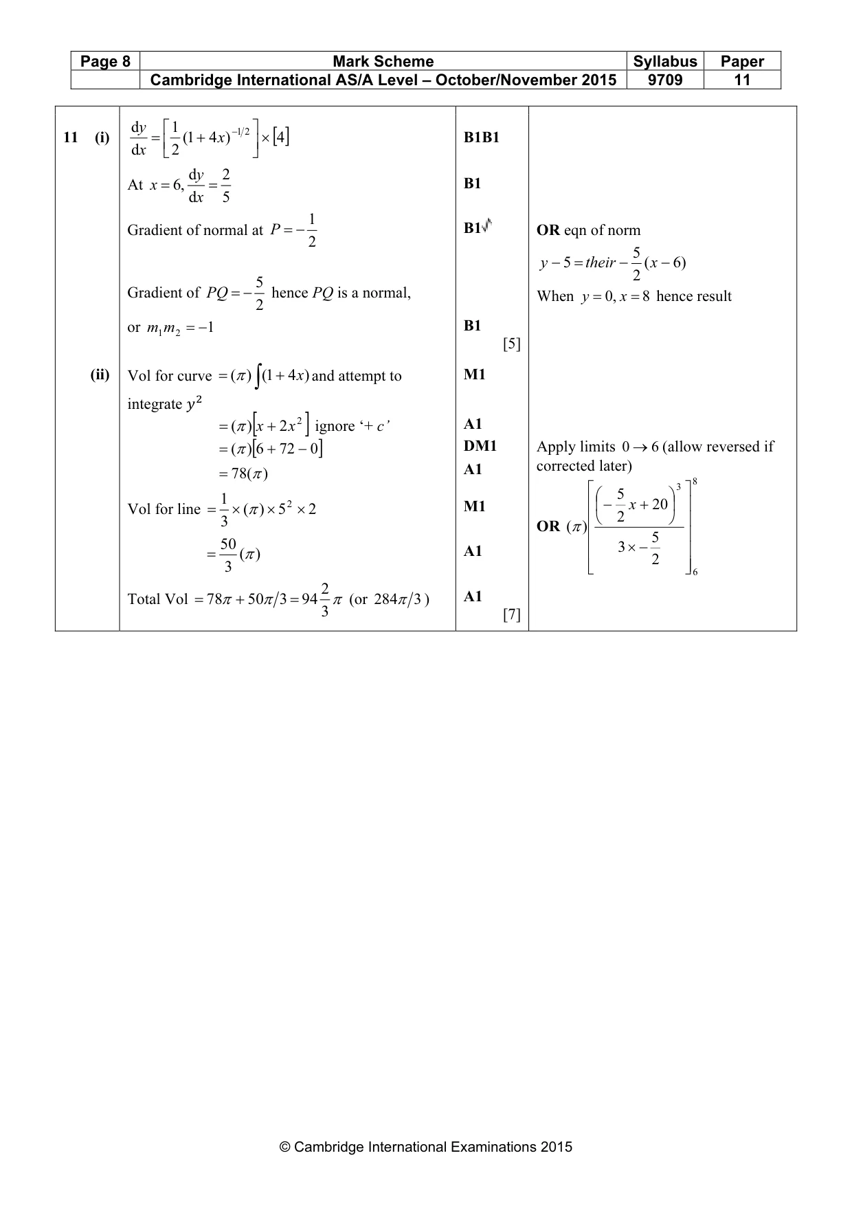 Mark scheme, page 8 of 8