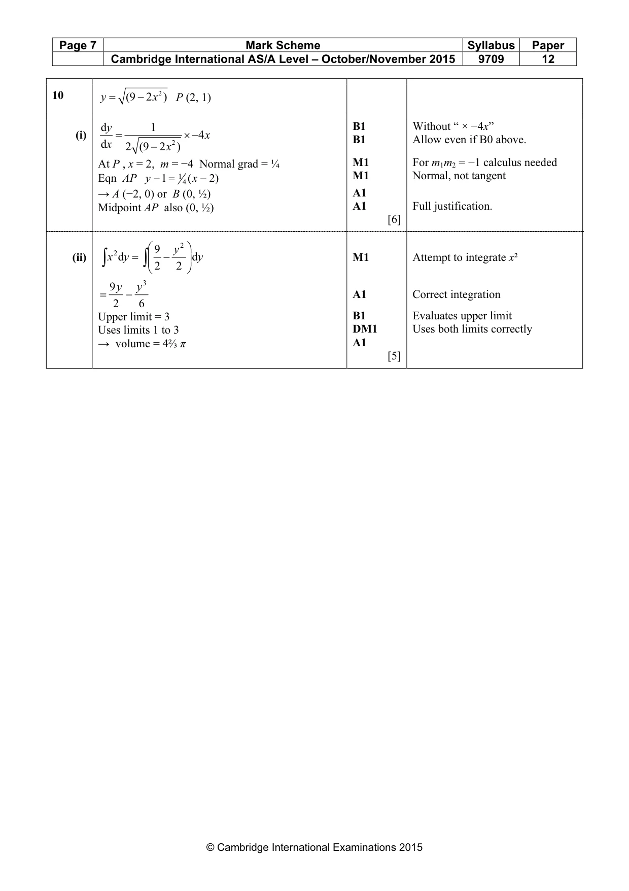 Mark scheme, page 7 of 7