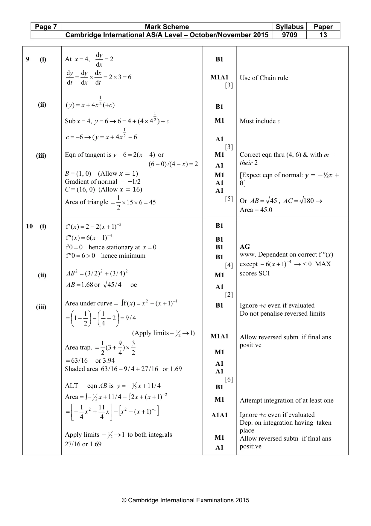 Mark scheme, page 7 of 7