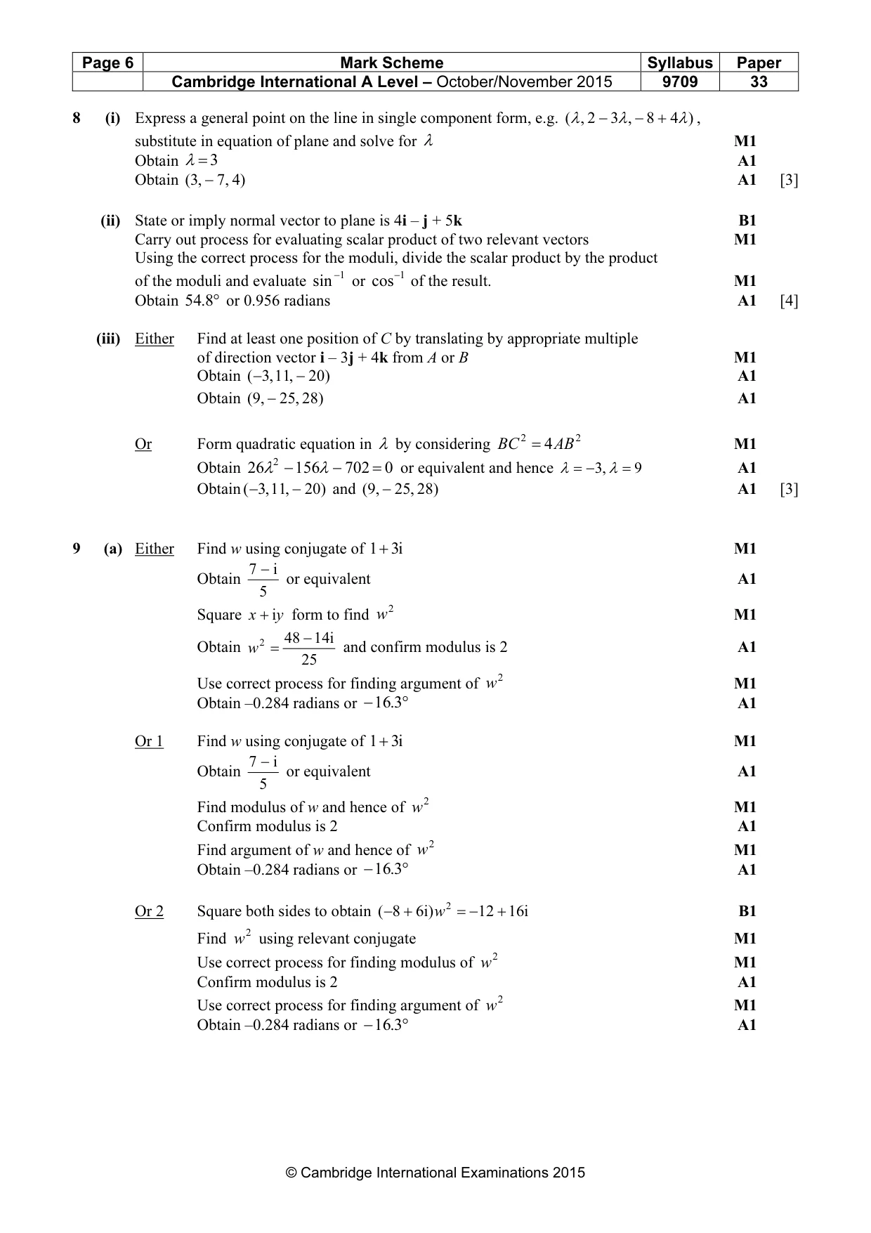 Mark scheme, page 6 of 8