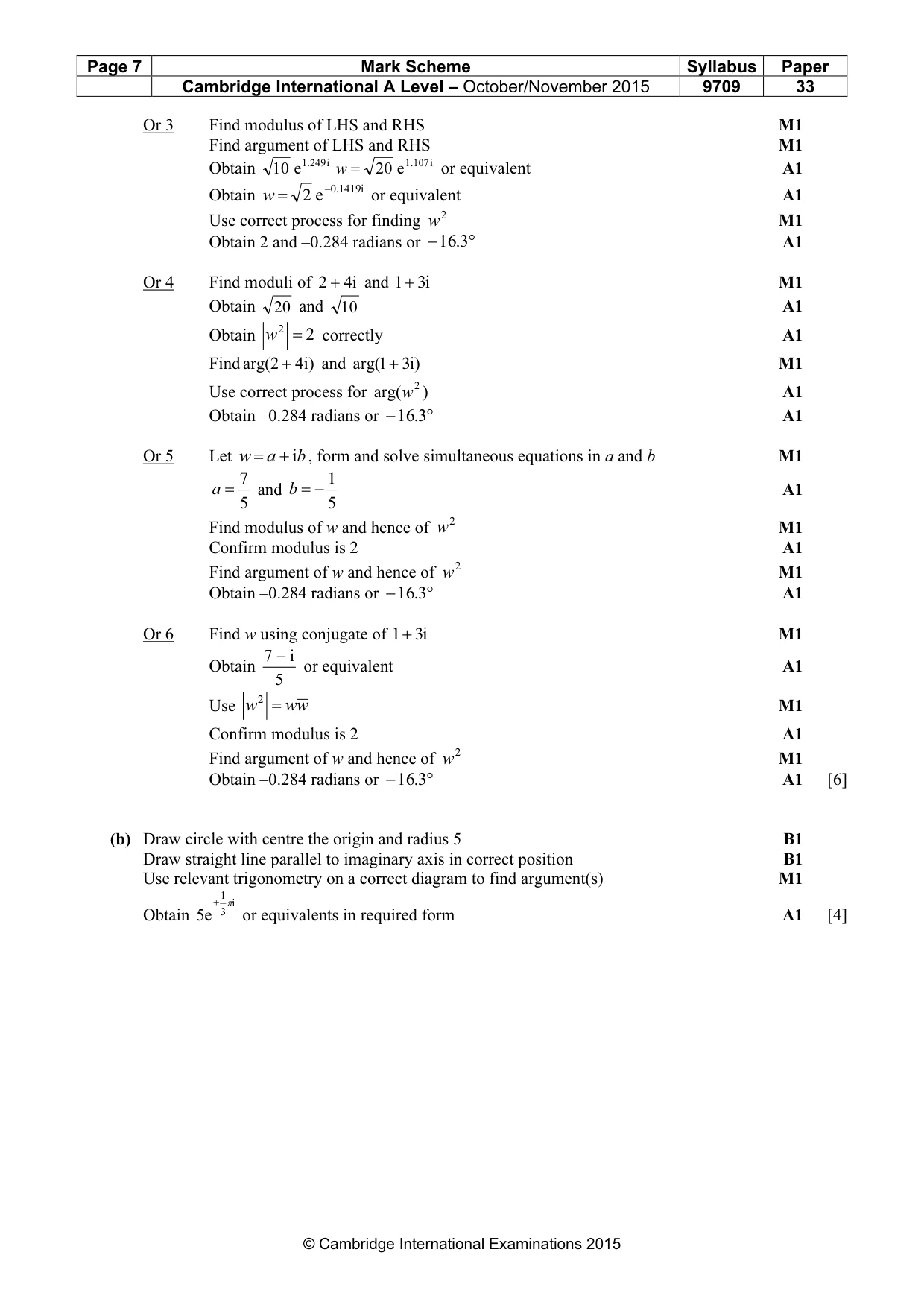 Mark scheme, page 7 of 8