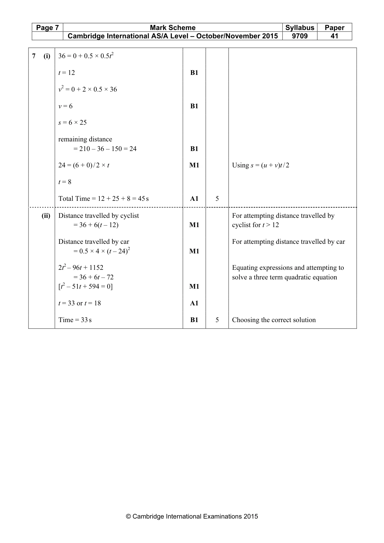Mark scheme, page 7 of 7