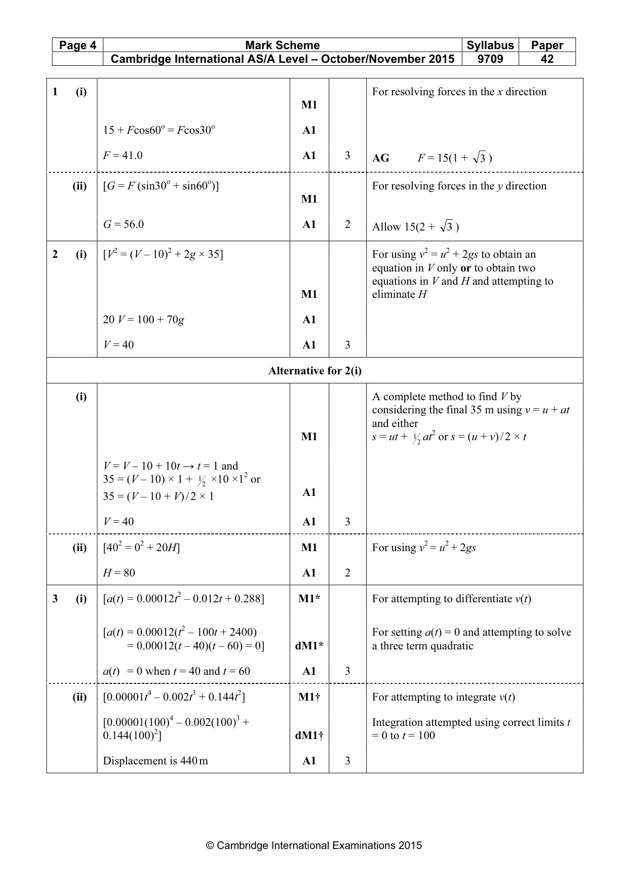 Mark scheme, page 4 of 7
