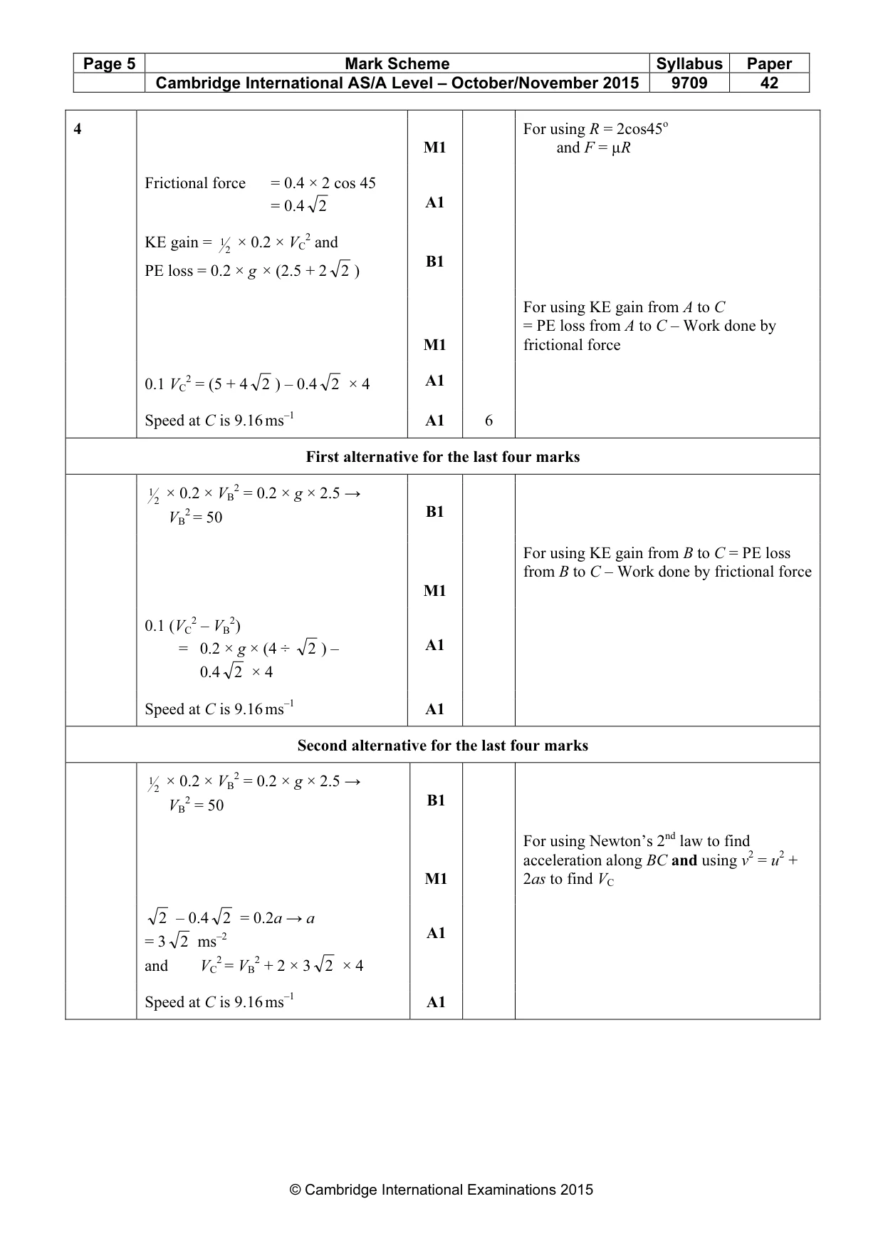 Mark scheme, page 5 of 7