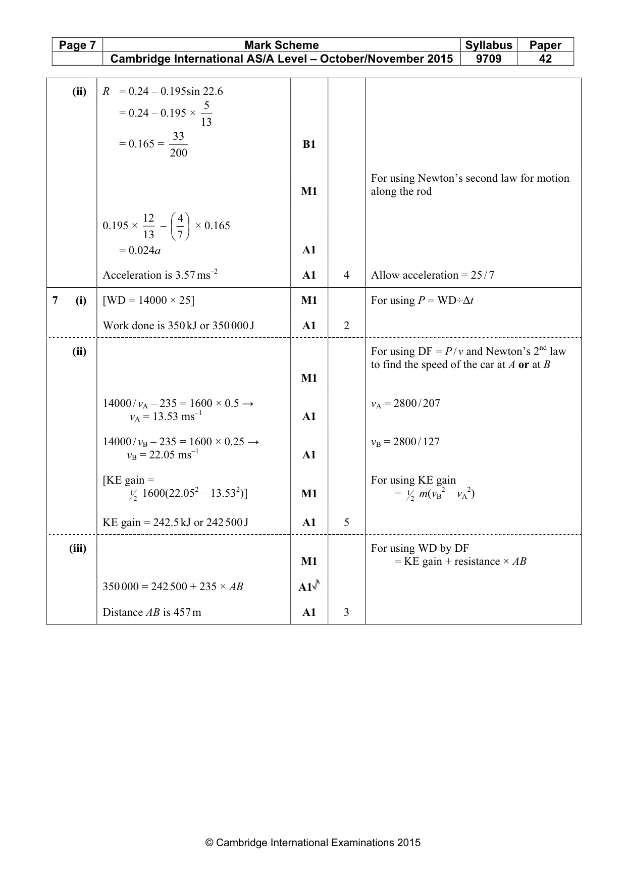 Mark scheme, page 7 of 7