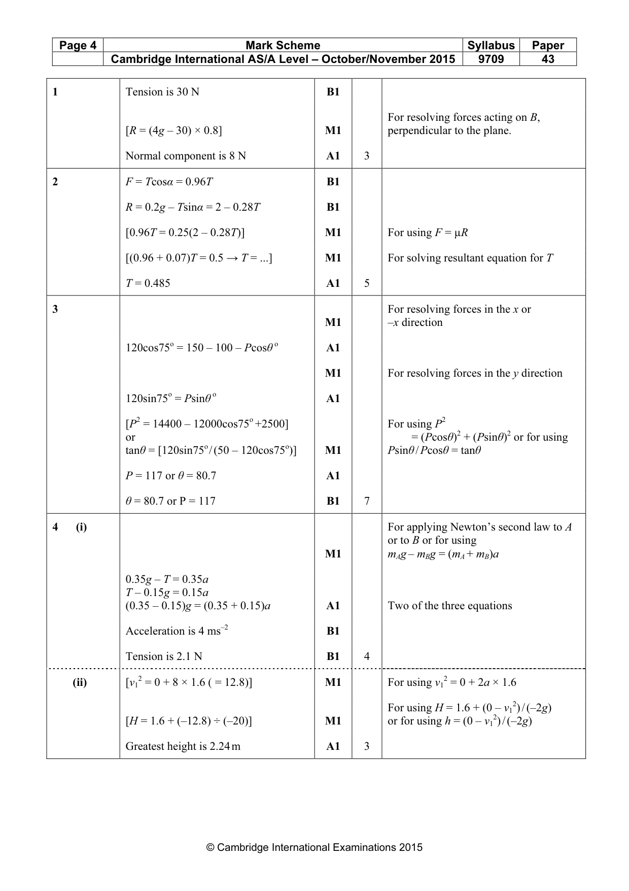 Mark scheme, page 4 of 6
