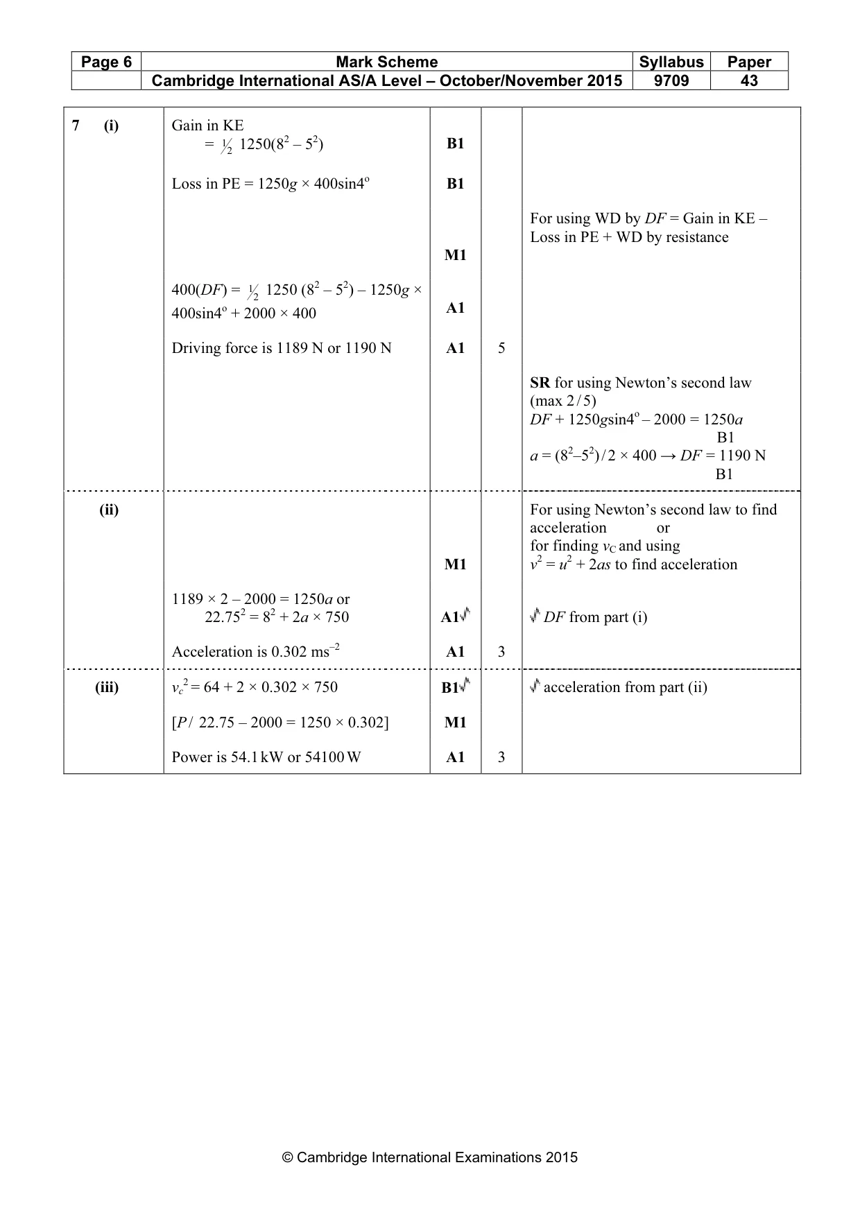 Mark scheme, page 6 of 6