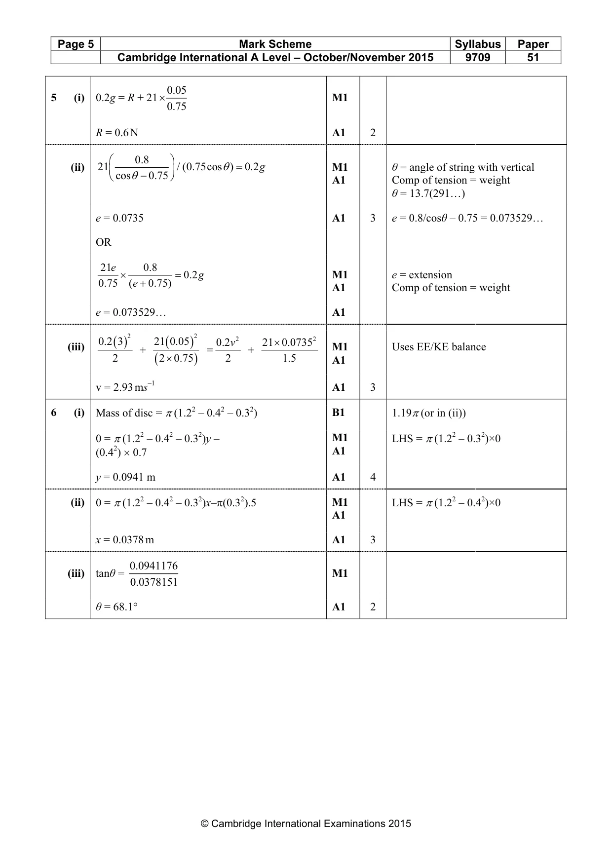 Mark scheme, page 5 of 6