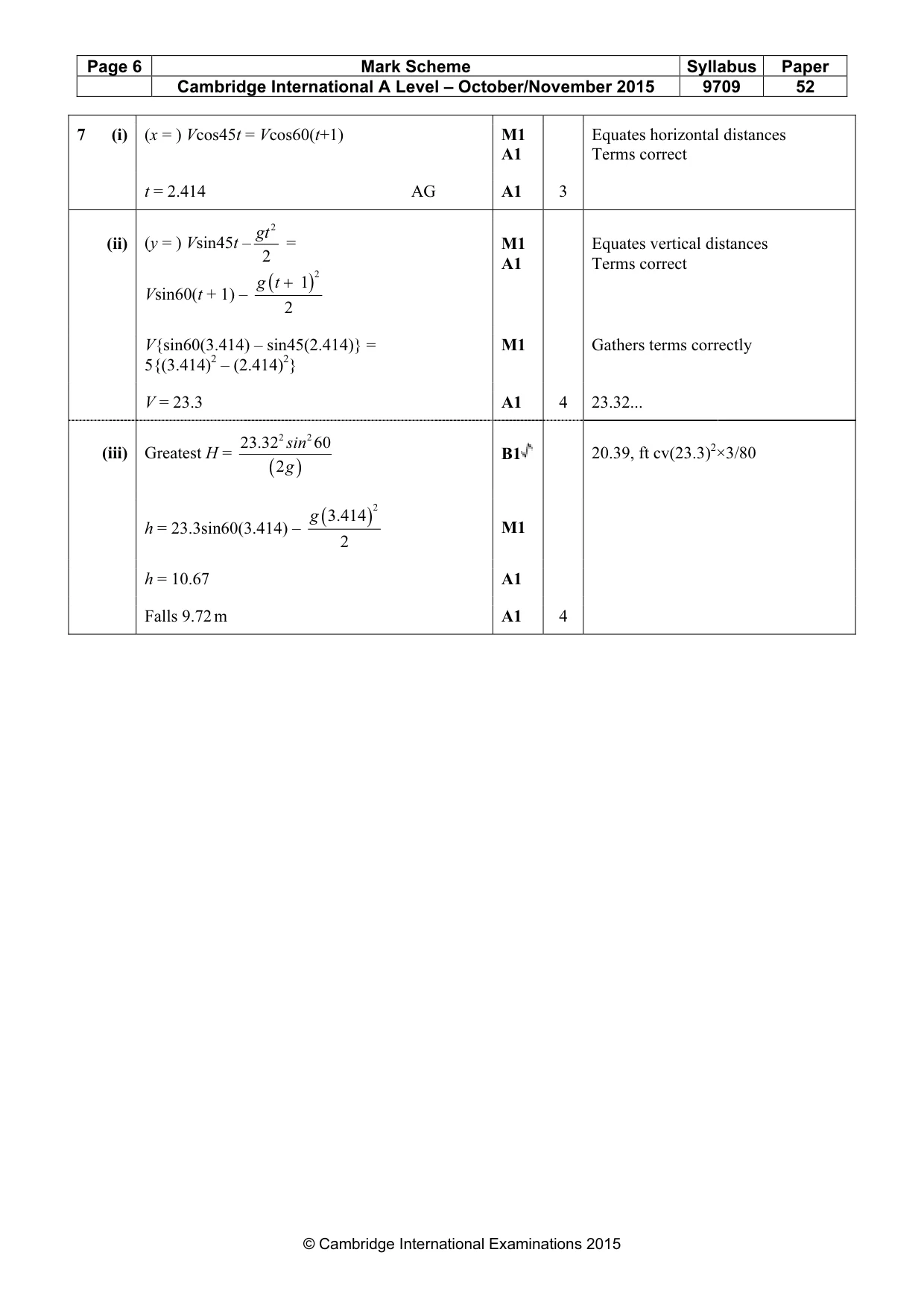 Mark scheme, page 6 of 6