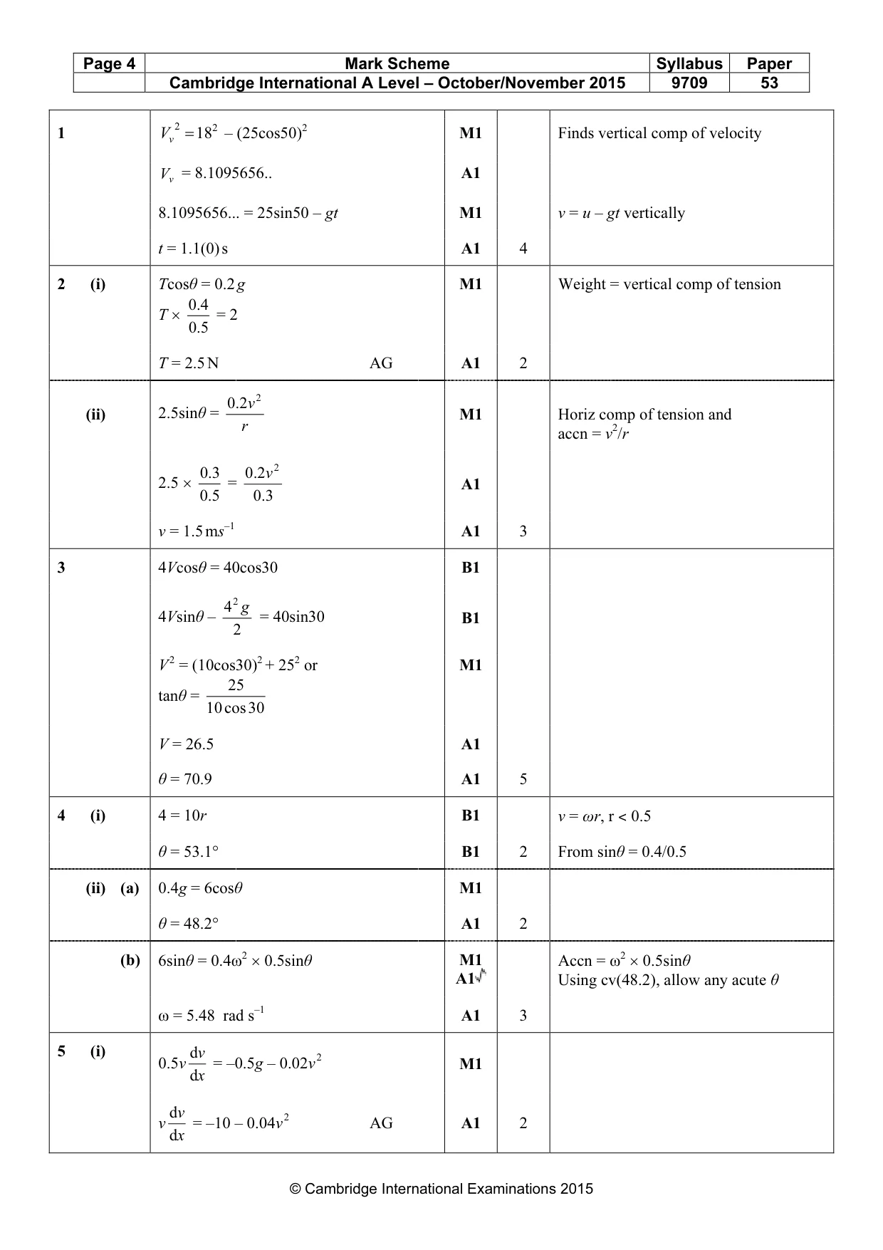Mark scheme, page 4 of 6