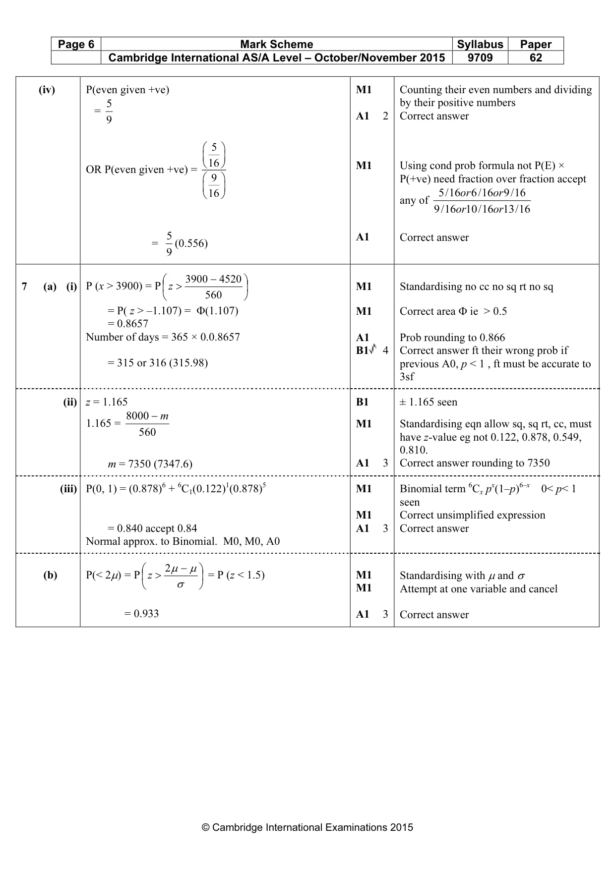 Mark scheme, page 6 of 6