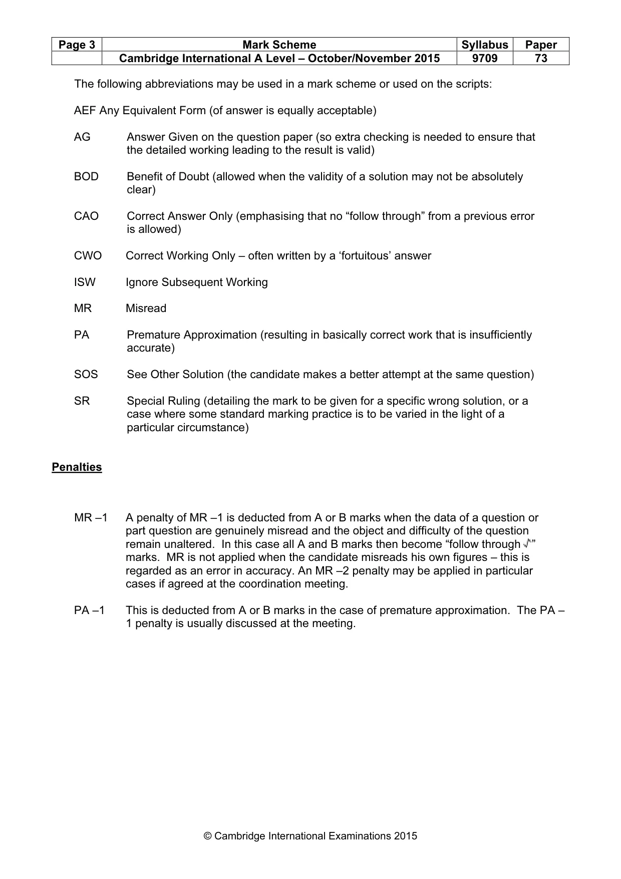 Mark scheme, page 3 of 7