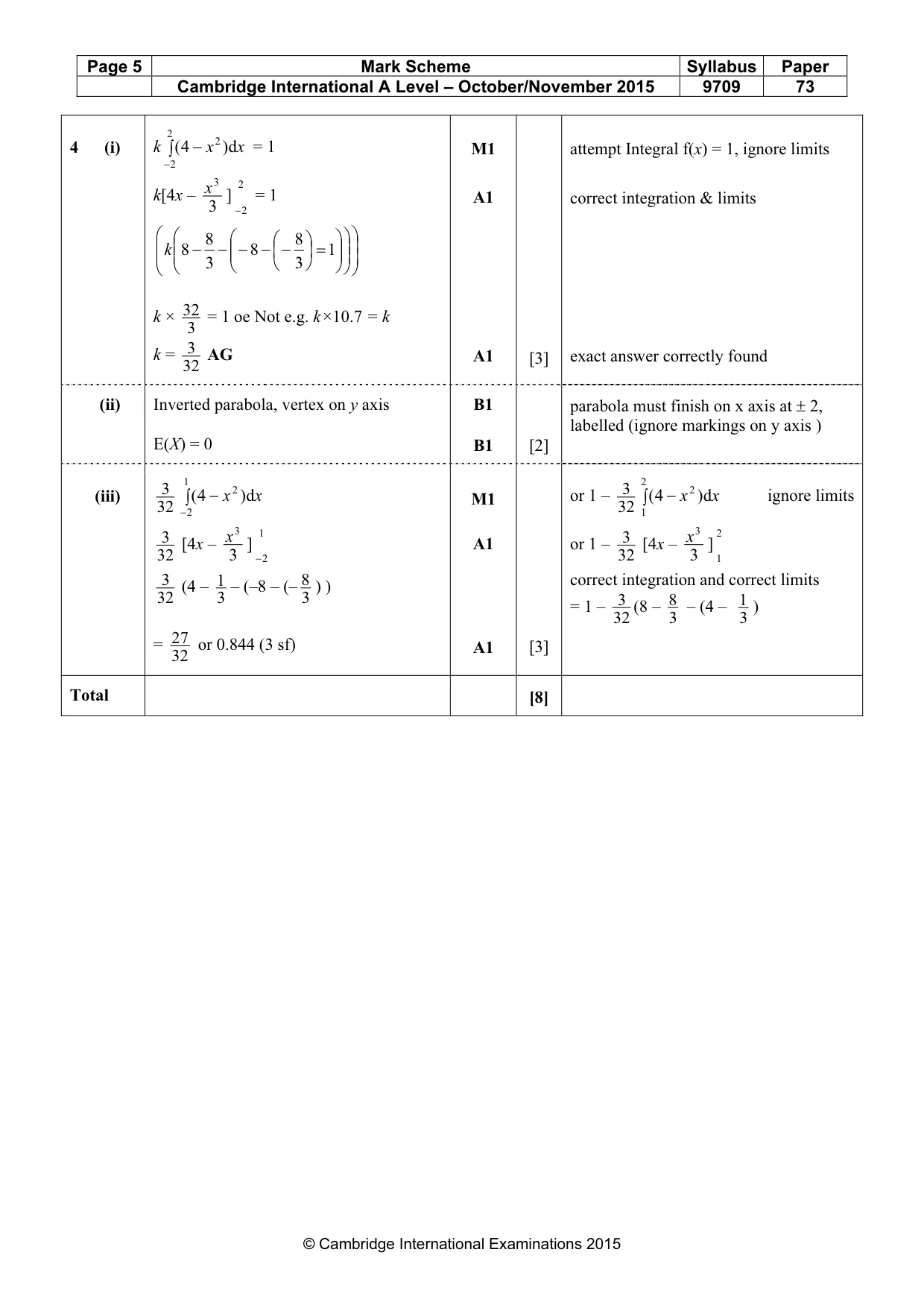 Mark scheme, page 5 of 7