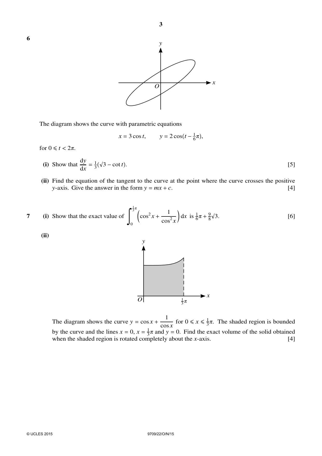Cambridge A Level Mathematics 9709 2015 Oct/Nov Paper 2 · Variant 2 question paper, page 3 of 4