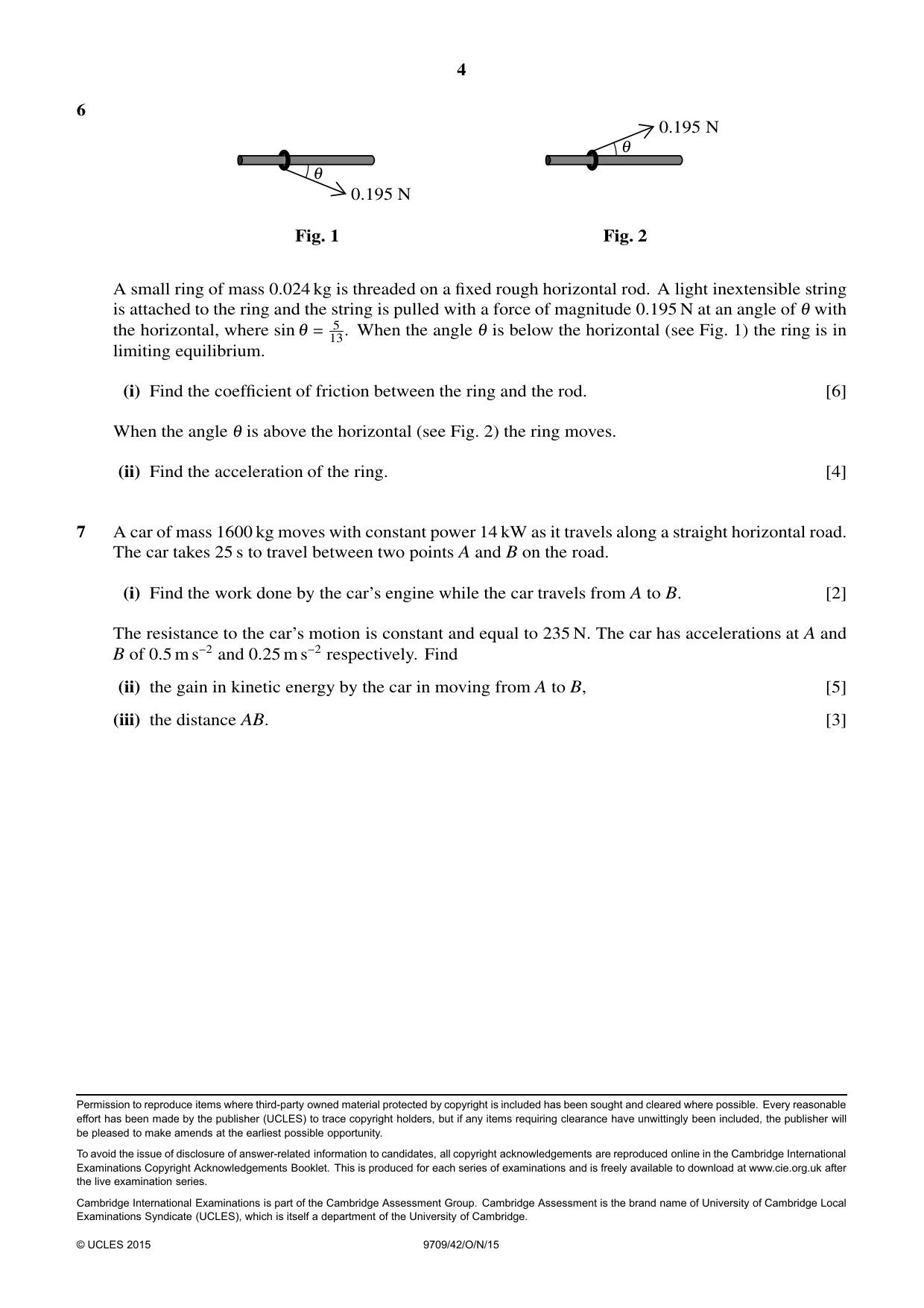 Cambridge A Level Mathematics 9709 2015 Oct/Nov Paper 4 · Variant 2 question paper, page 4 of 4