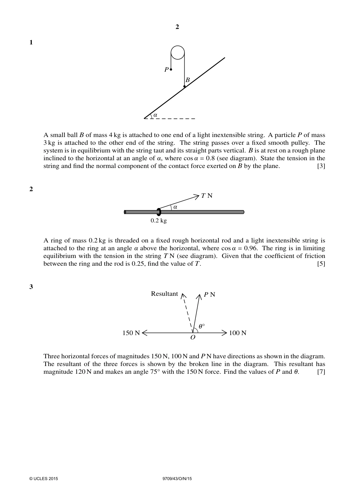 Cambridge A Level Mathematics 9709 2015 Oct/Nov Paper 4 · Variant 3 question paper, page 2 of 4