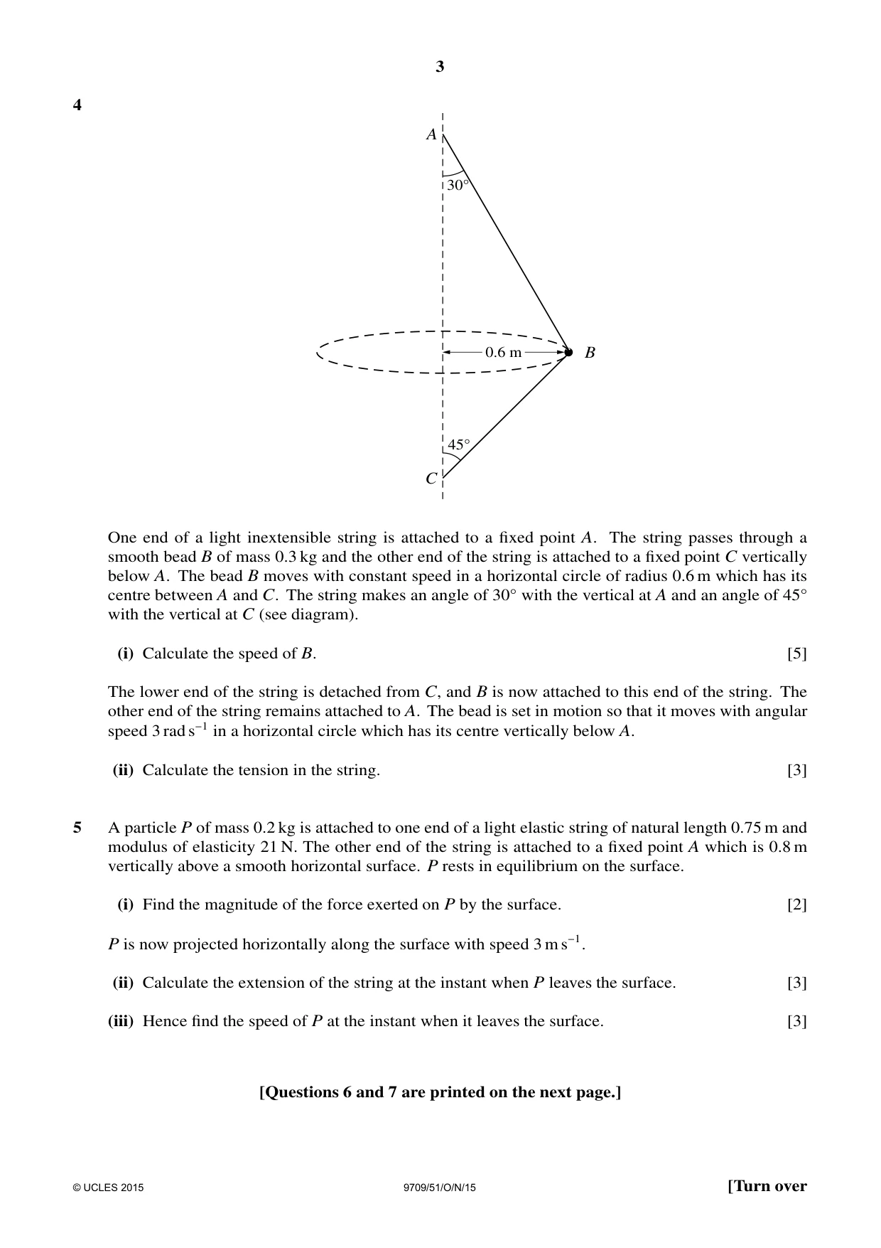 Cambridge A Level Mathematics 9709 2015 Oct/Nov Paper 5 · Variant 1 question paper, page 3 of 4