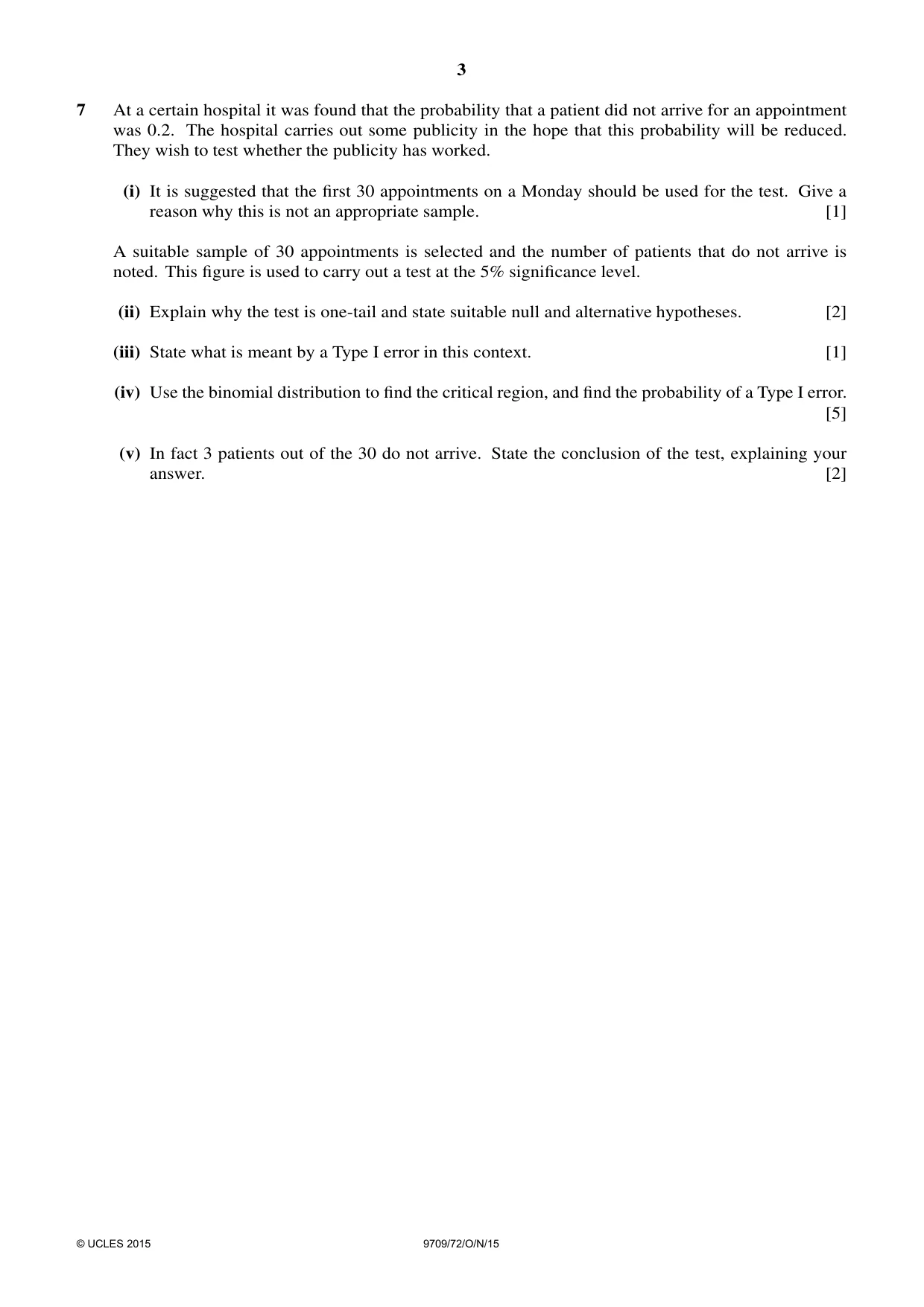 Cambridge A Level Mathematics 9709 2015 Oct/Nov Paper 7 · Variant 2 question paper, page 3 of 4