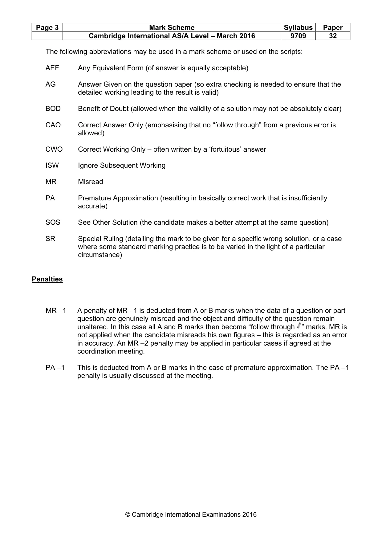 Mark scheme, page 3 of 7