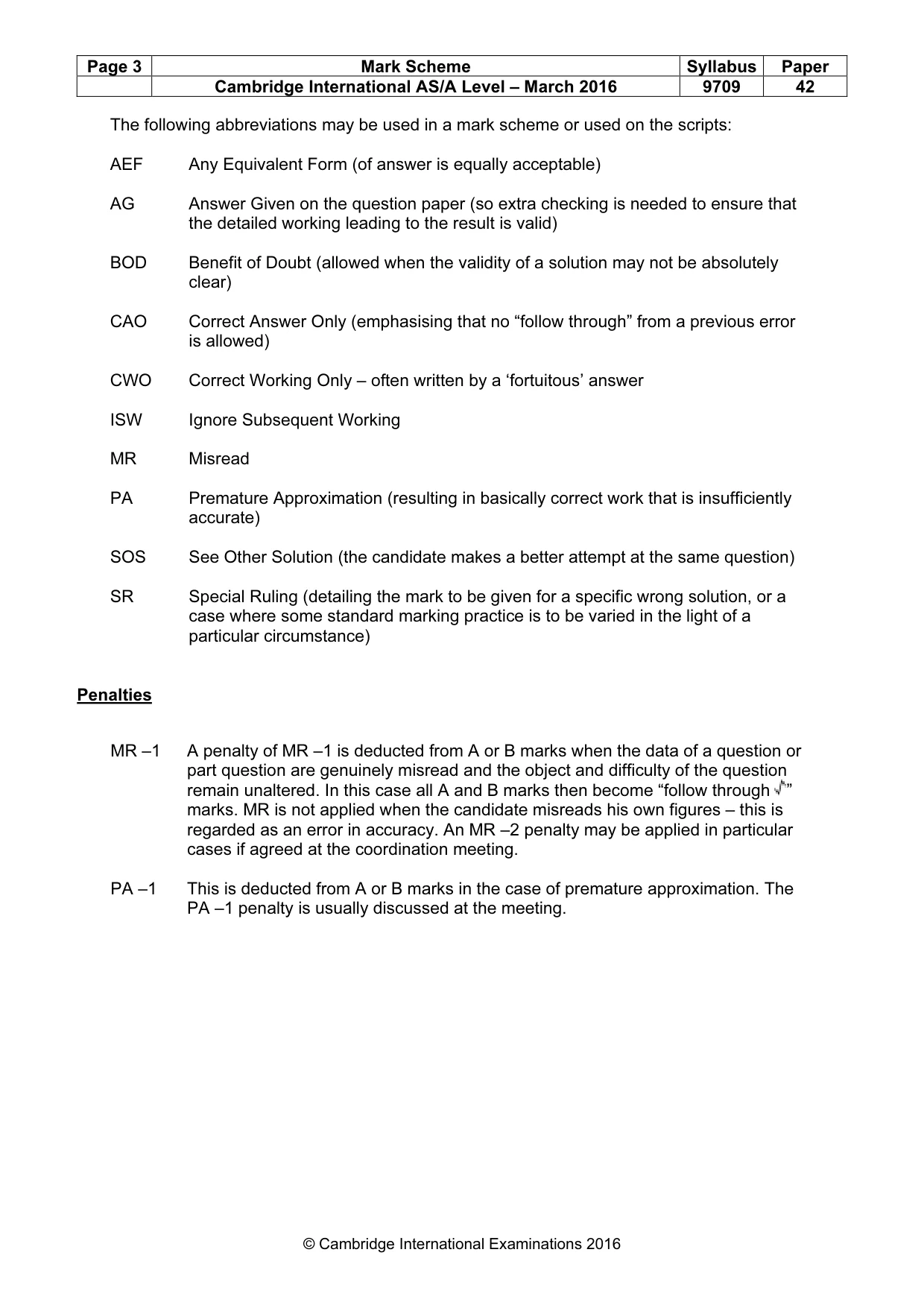 Mark scheme, page 3 of 8