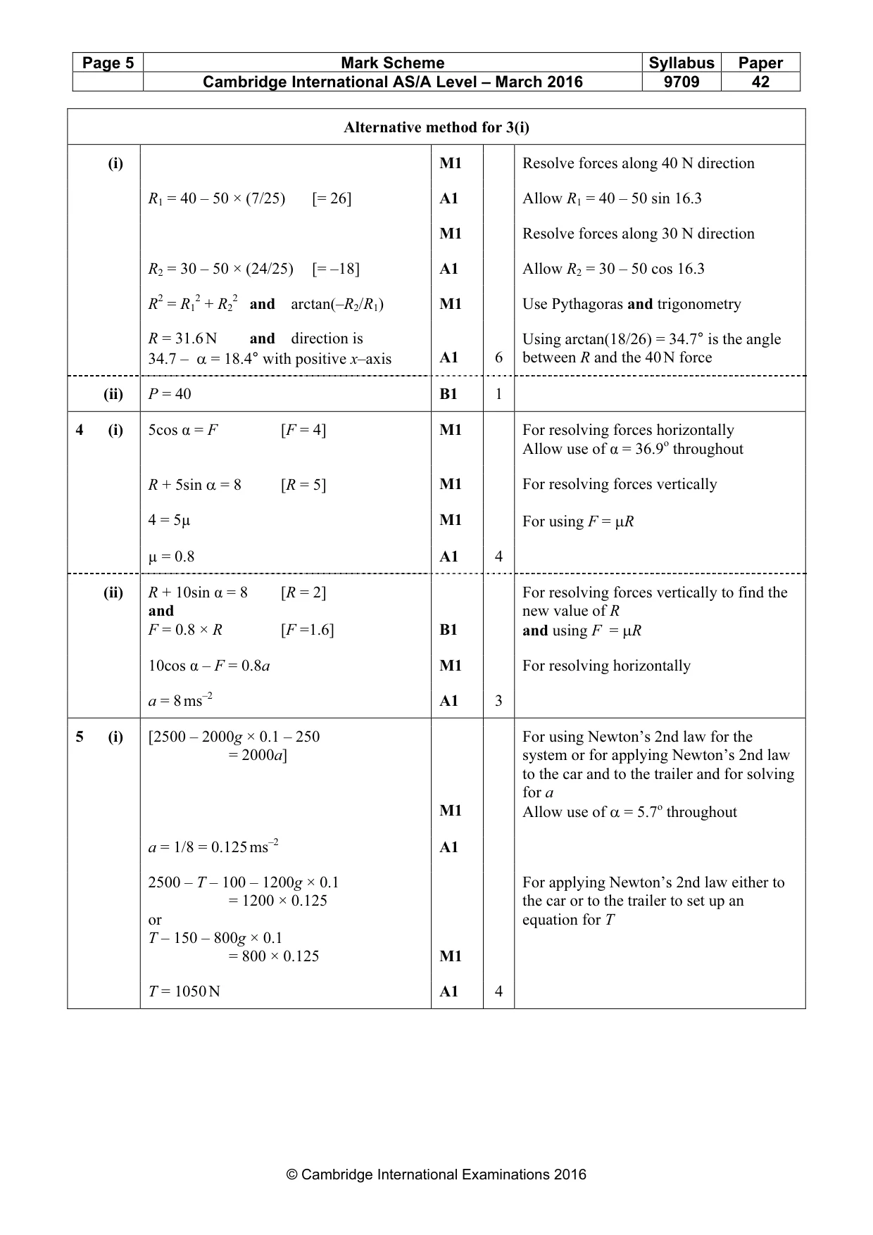 Mark scheme, page 5 of 8