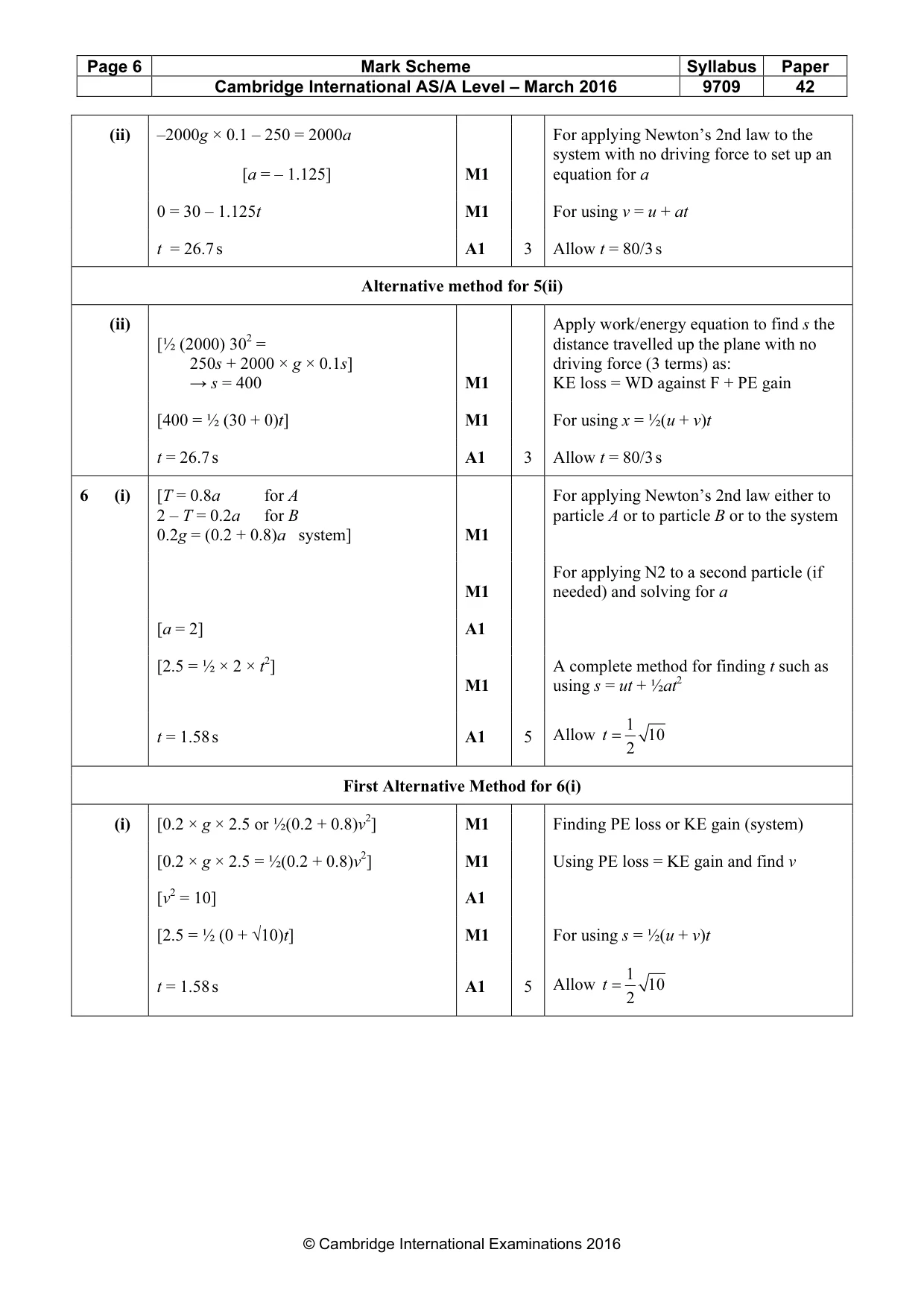 Mark scheme, page 6 of 8